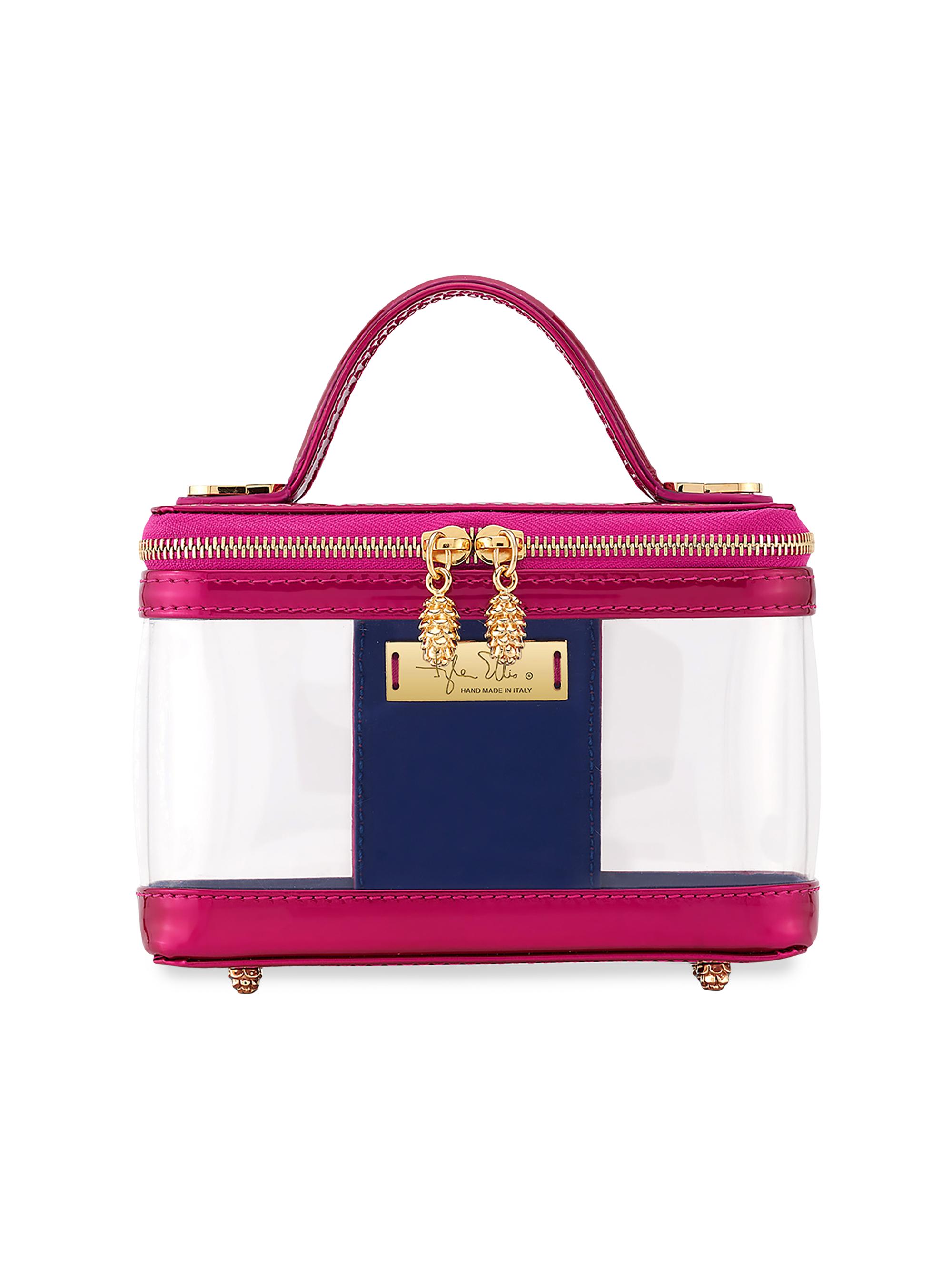 Tyler Ellis Women's Ava Miami Top Handle Bag in Patent Leather and Clear PVC - Fluorescent Pink