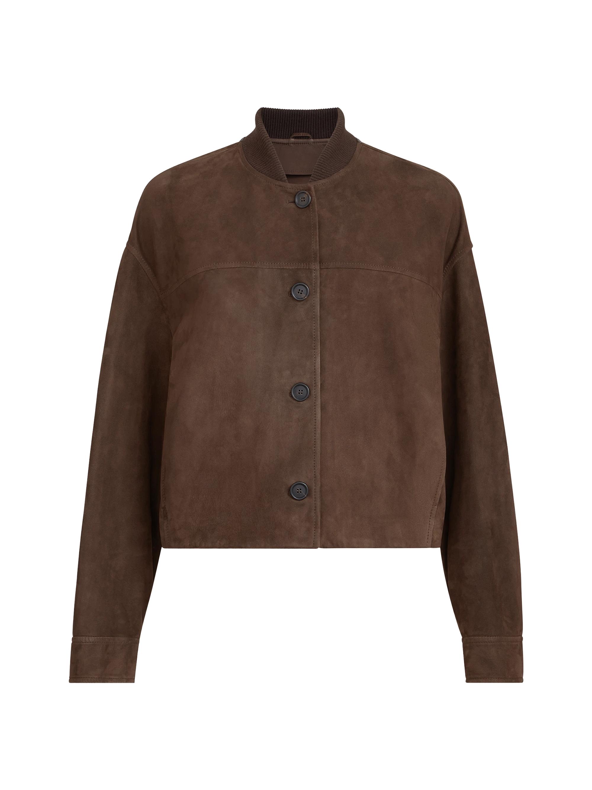 Brunello Cucinelli Women's Couture Suede Outerwear Jacket with Monili - Pine Cone Brown | Thumbnail 7