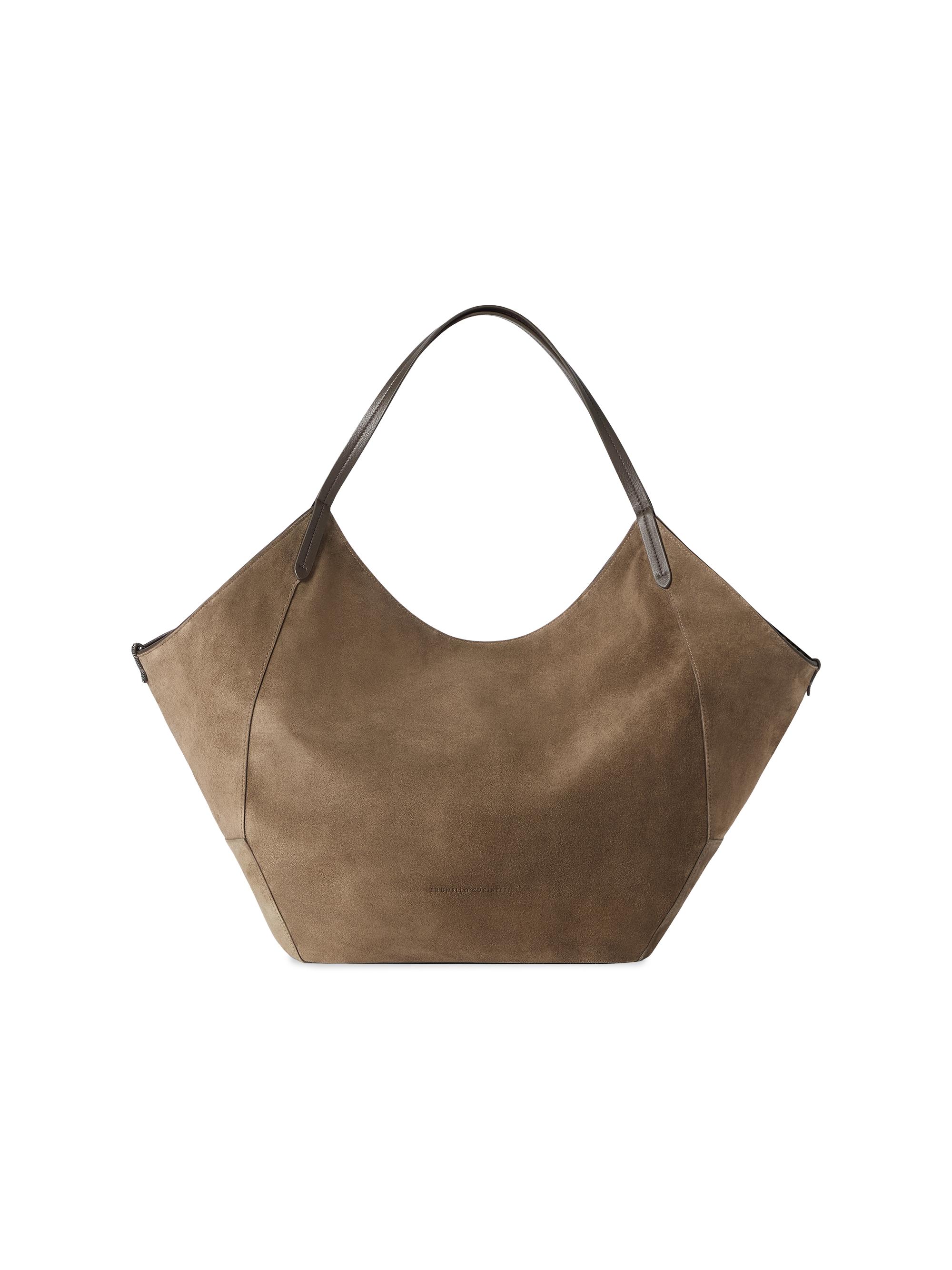 Brunello Cucinelli Women's Duo Shopper Bag in Water Resistant Alpaca and Wool - Brown | Thumbnail 6