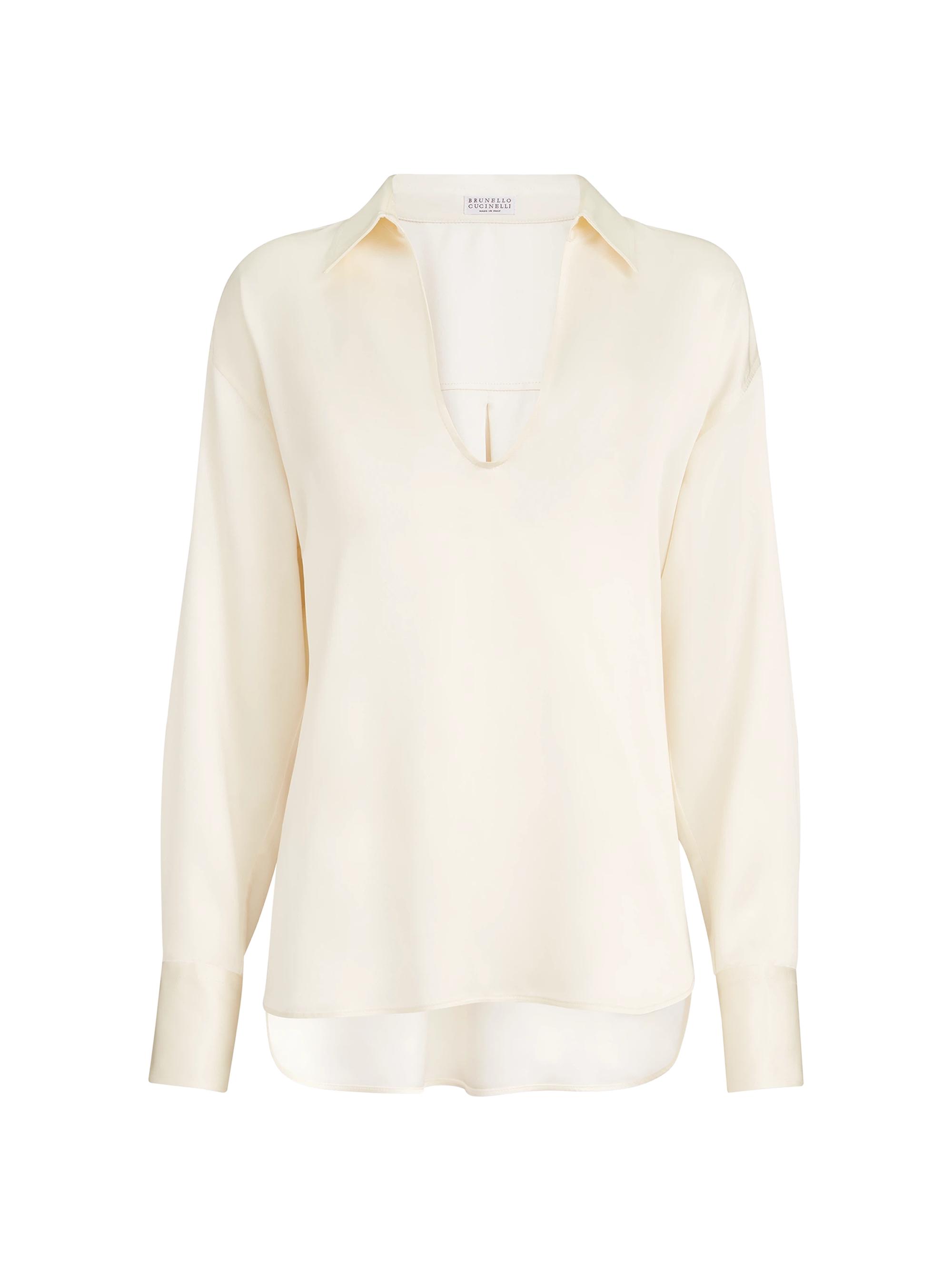 Brunello Cucinelli Women's Silk Satin Blouse - Panama | Thumbnail 7
