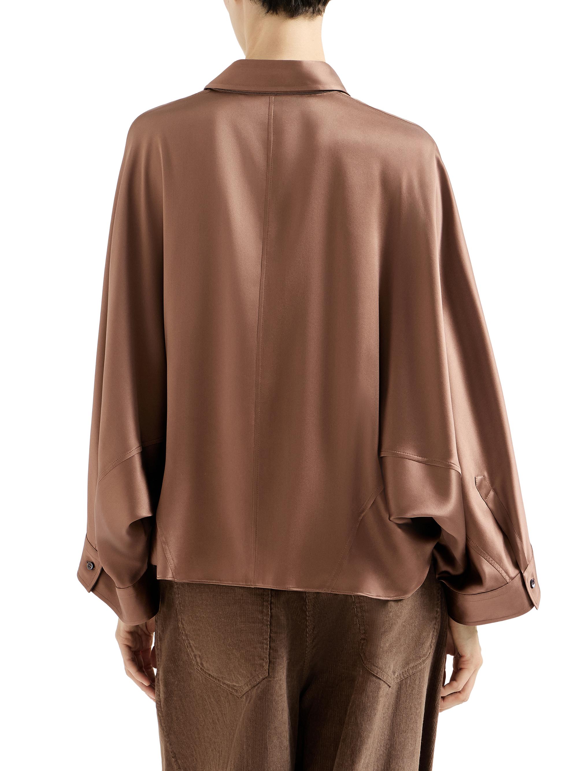 Brunello Cucinelli Stretch Silk Satin Shirt with Monili | Saks
