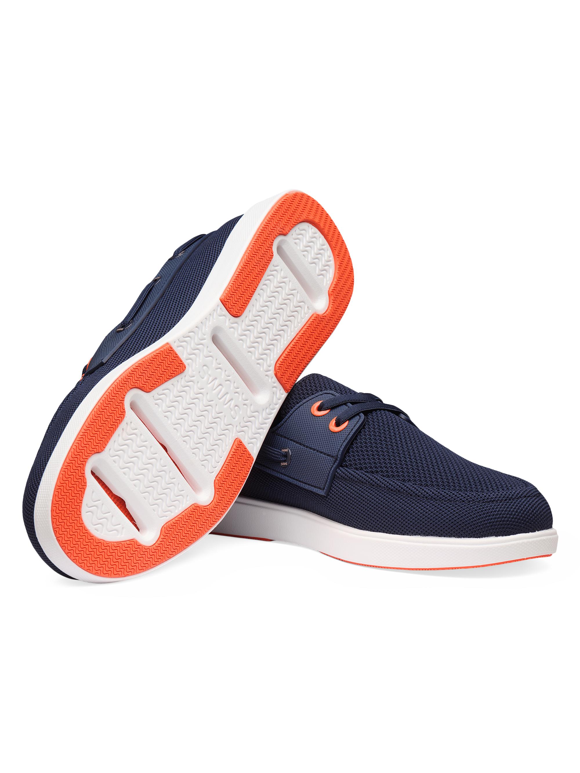 Swims Men's Breeze Boat Shoes - Navy White Orange | Thumbnail 4