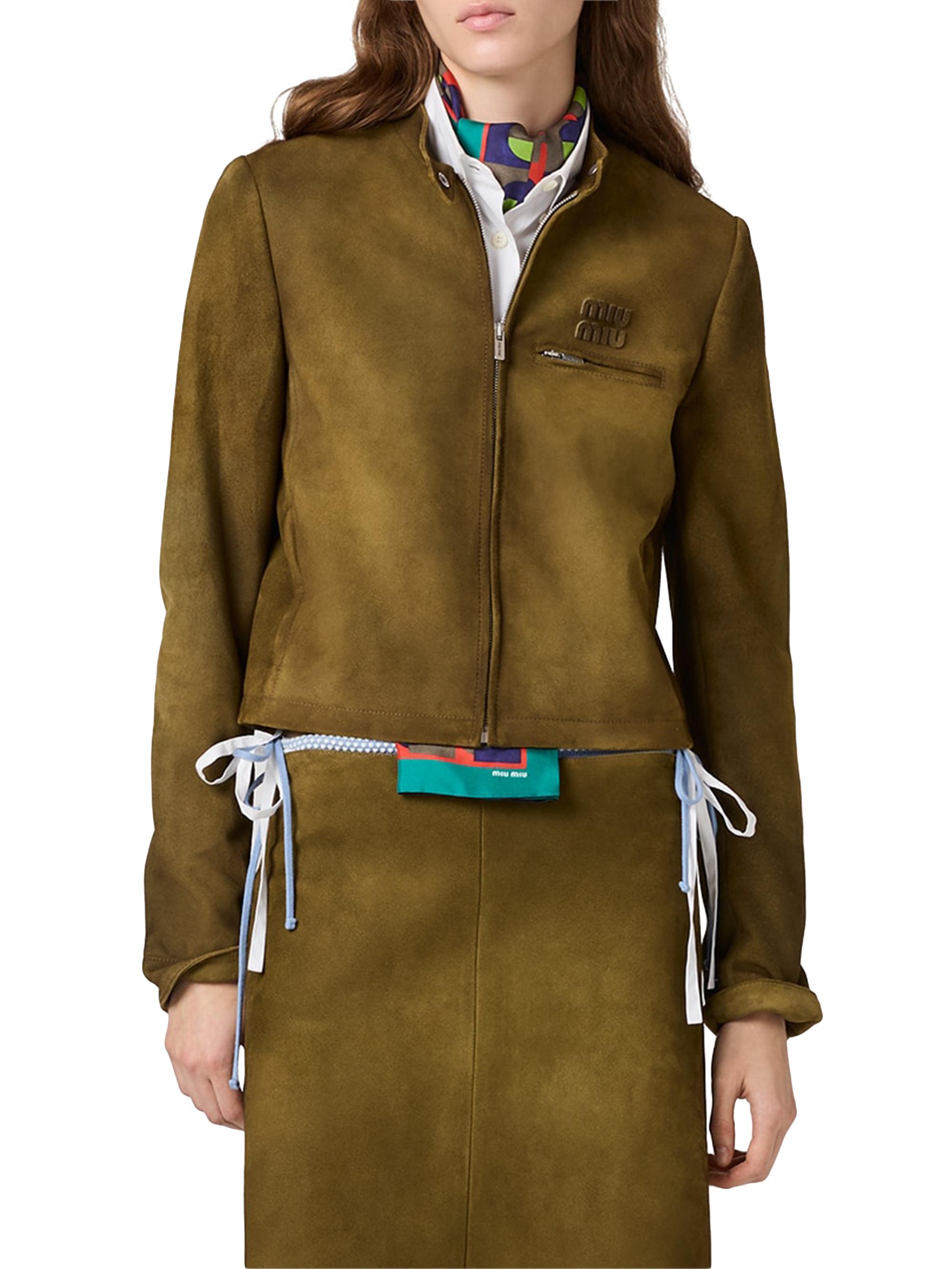 Miu Miu Waxed Suede Jacket | Saks Fifth Avenue