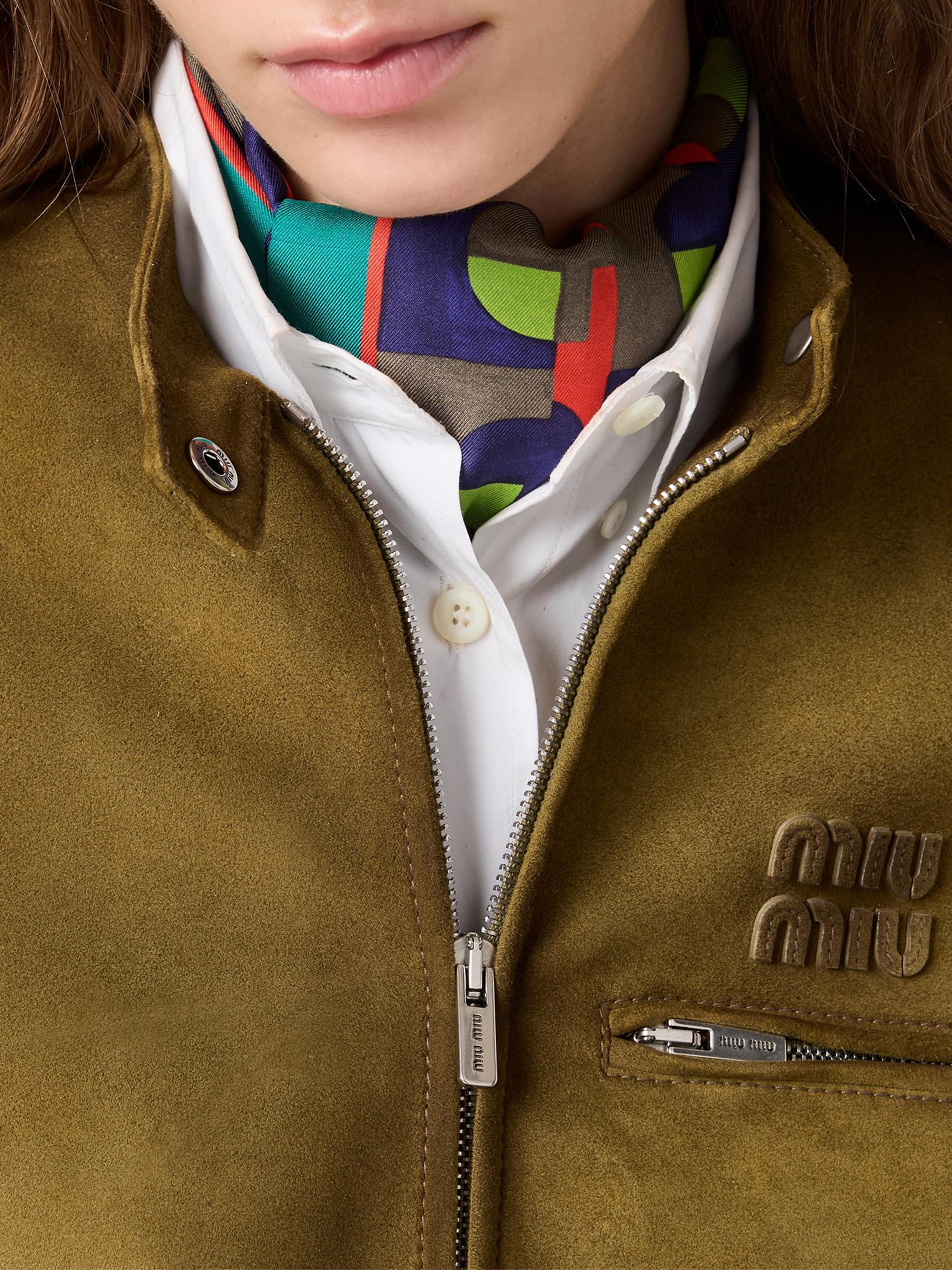 Miu Miu Waxed Suede Jacket | Saks Fifth Avenue
