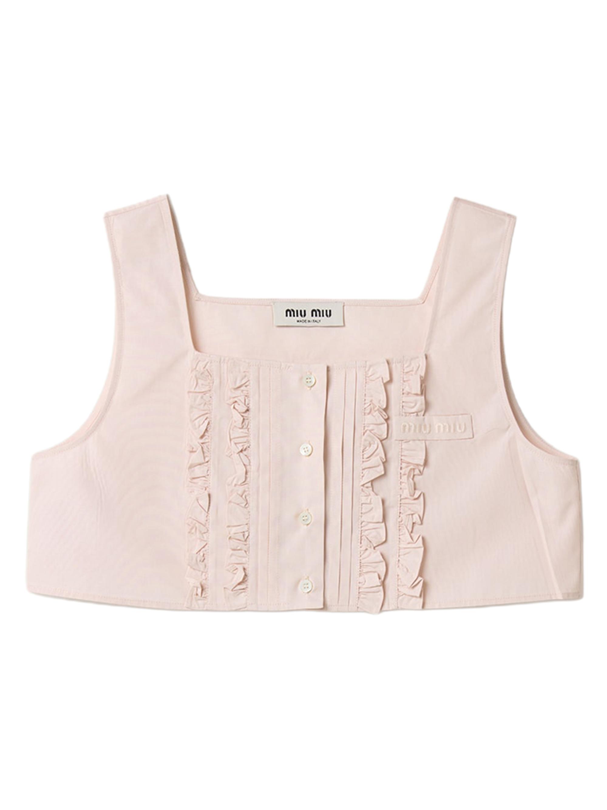 Miu Miu Women's Poplin Crop Top - White