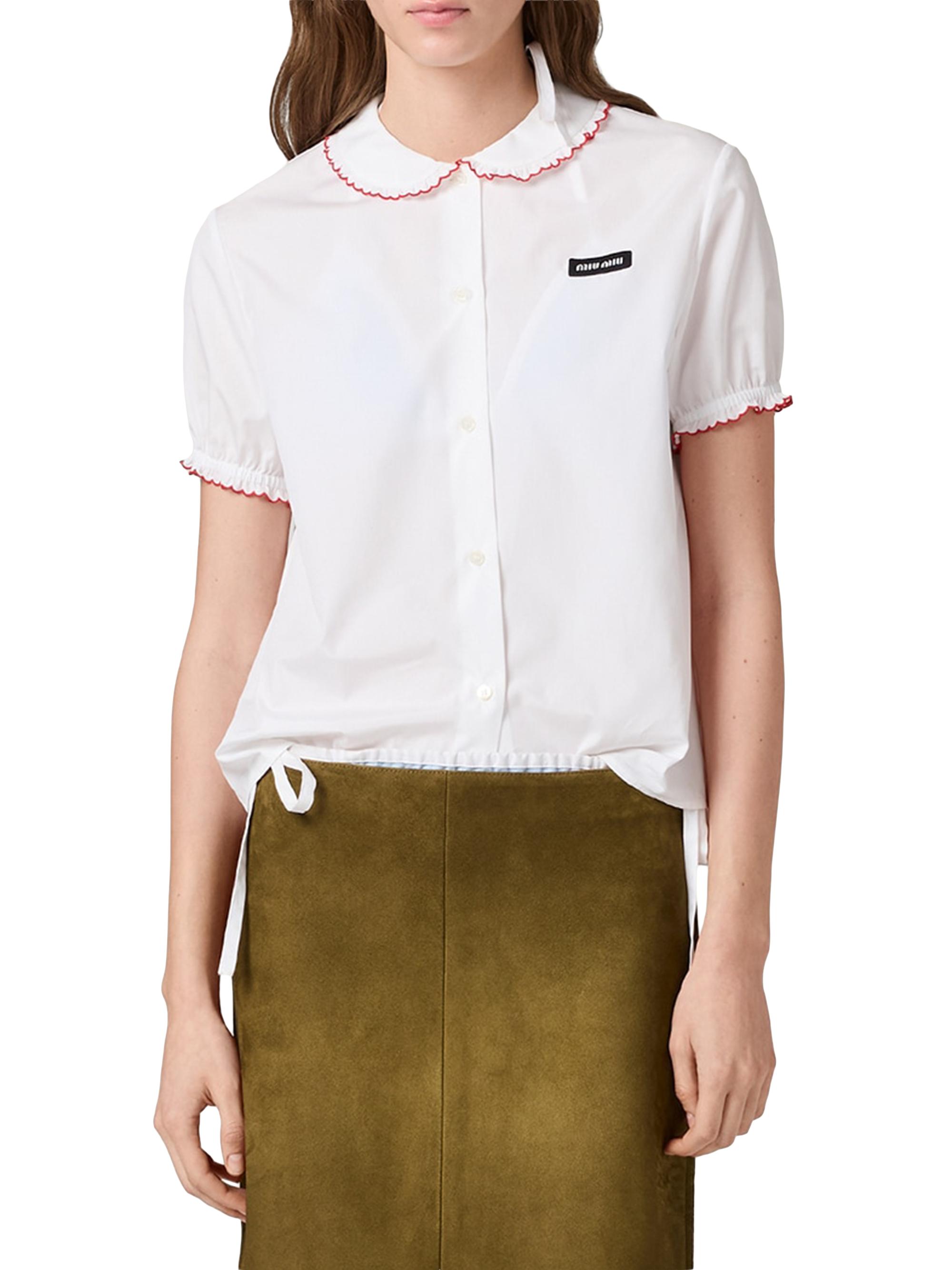 miu miuブロードコットンシャツ　✳︎未使用品 Miu Miu Embroidered Poplin Shirt | Saks Fifth Avenue
