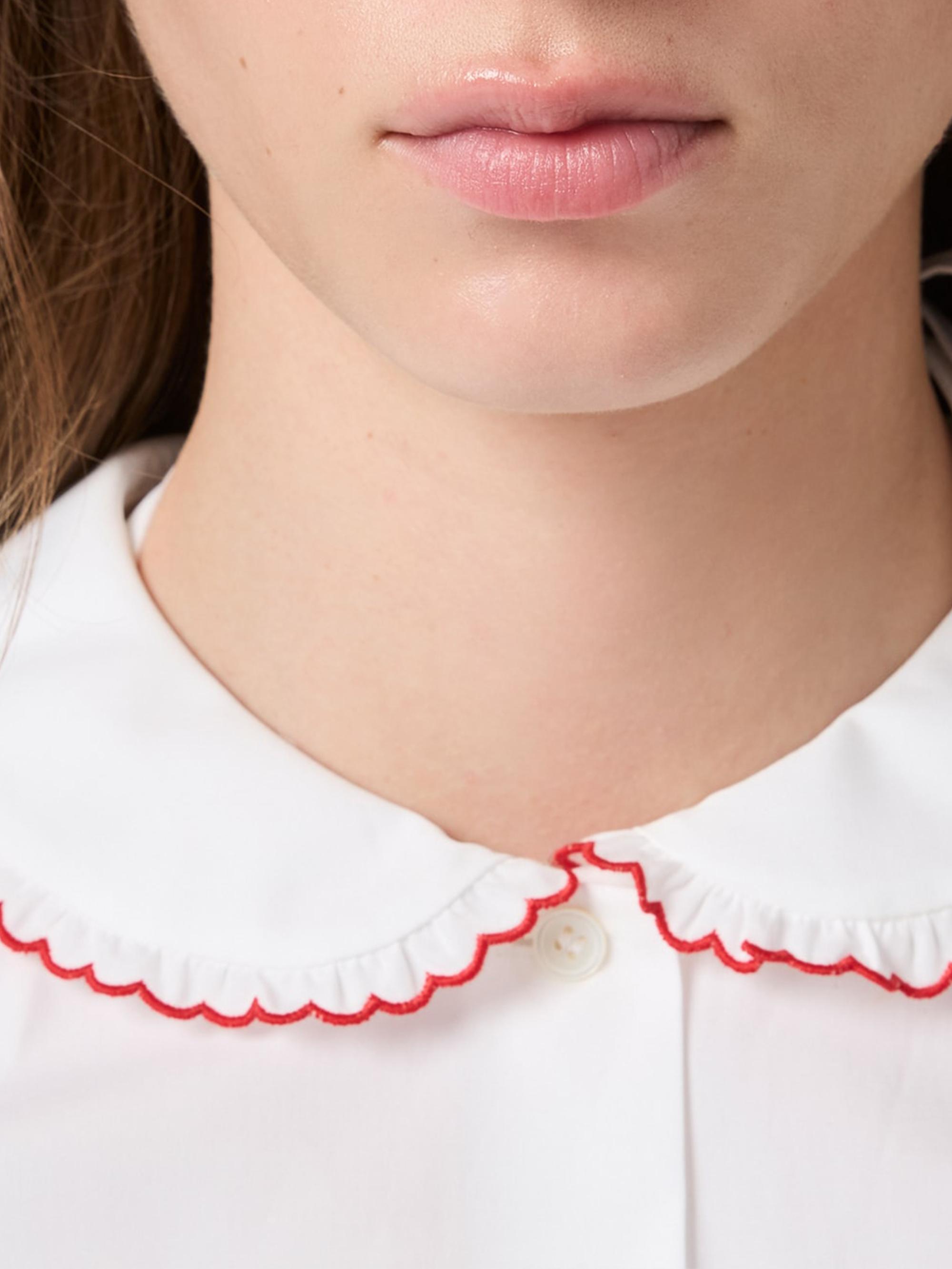 Miu Miu Embroidered Poplin Shirt | Saks Fifth Avenue