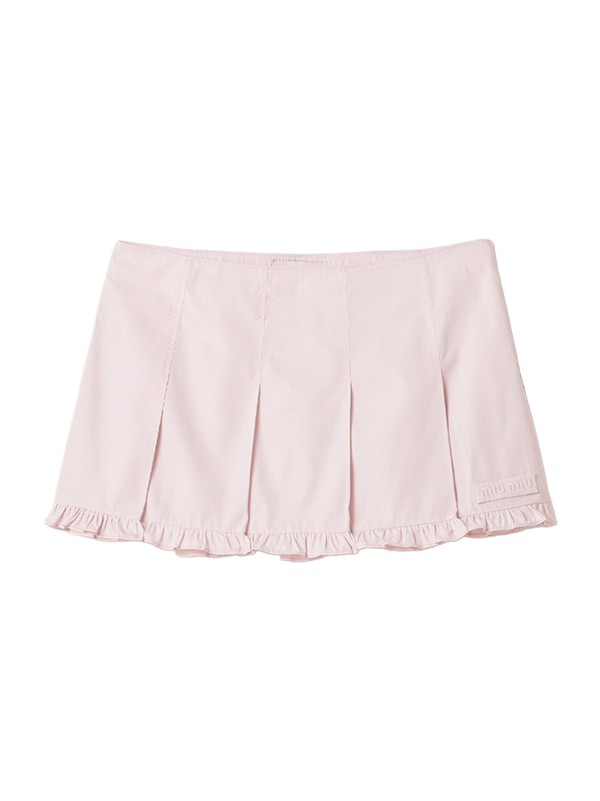 Miu Miu Women's Poplin Pleated Miniskirt - Pink