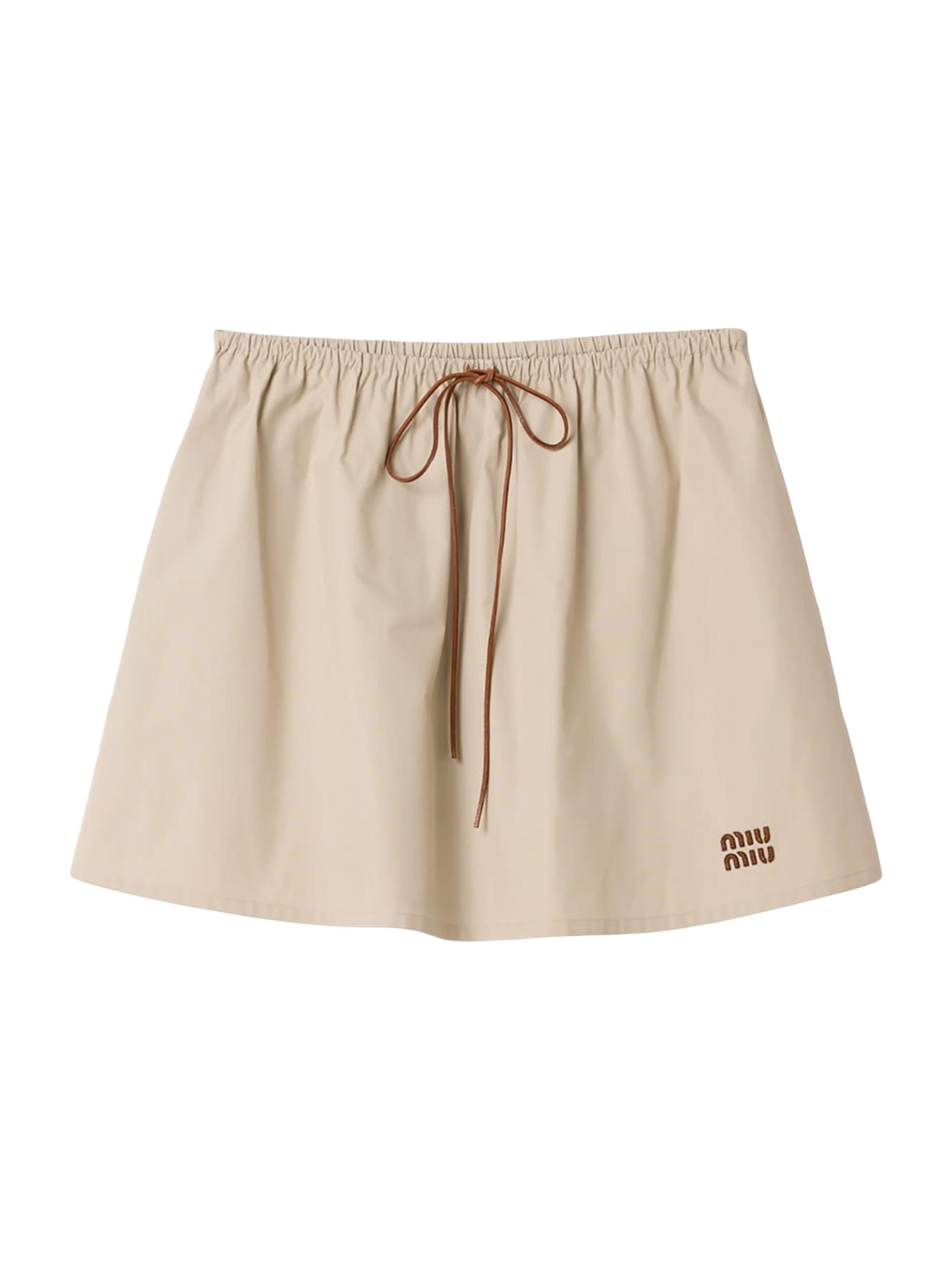 Miu Miu Women's Panama Cotton Skirt - Beige Khaki