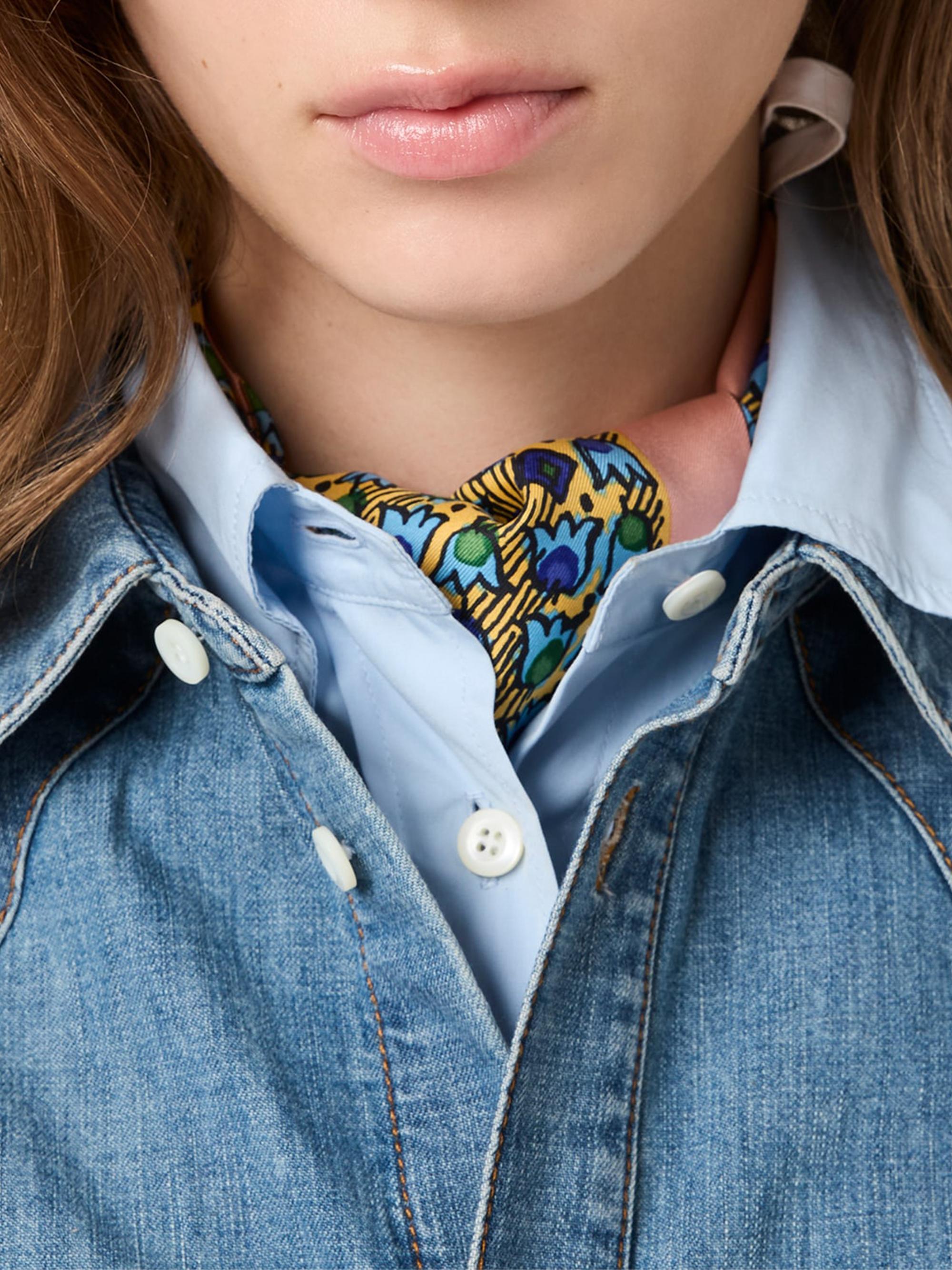 Miu Miu Cropped Chambray Tie Shirt | Saks Fifth Avenue