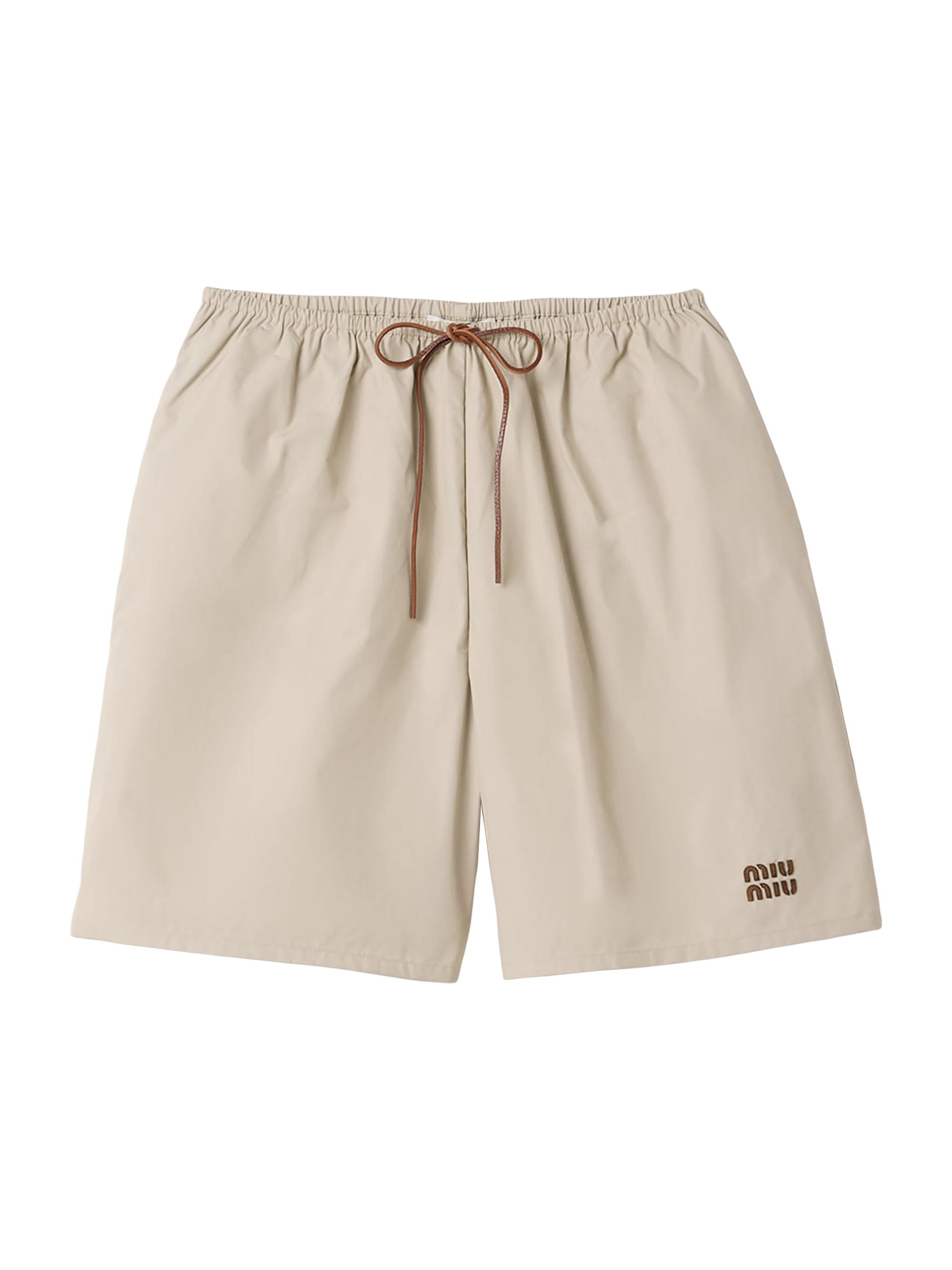 Miu Miu Women's Panama Cotton Bermudas - Beige Khaki
