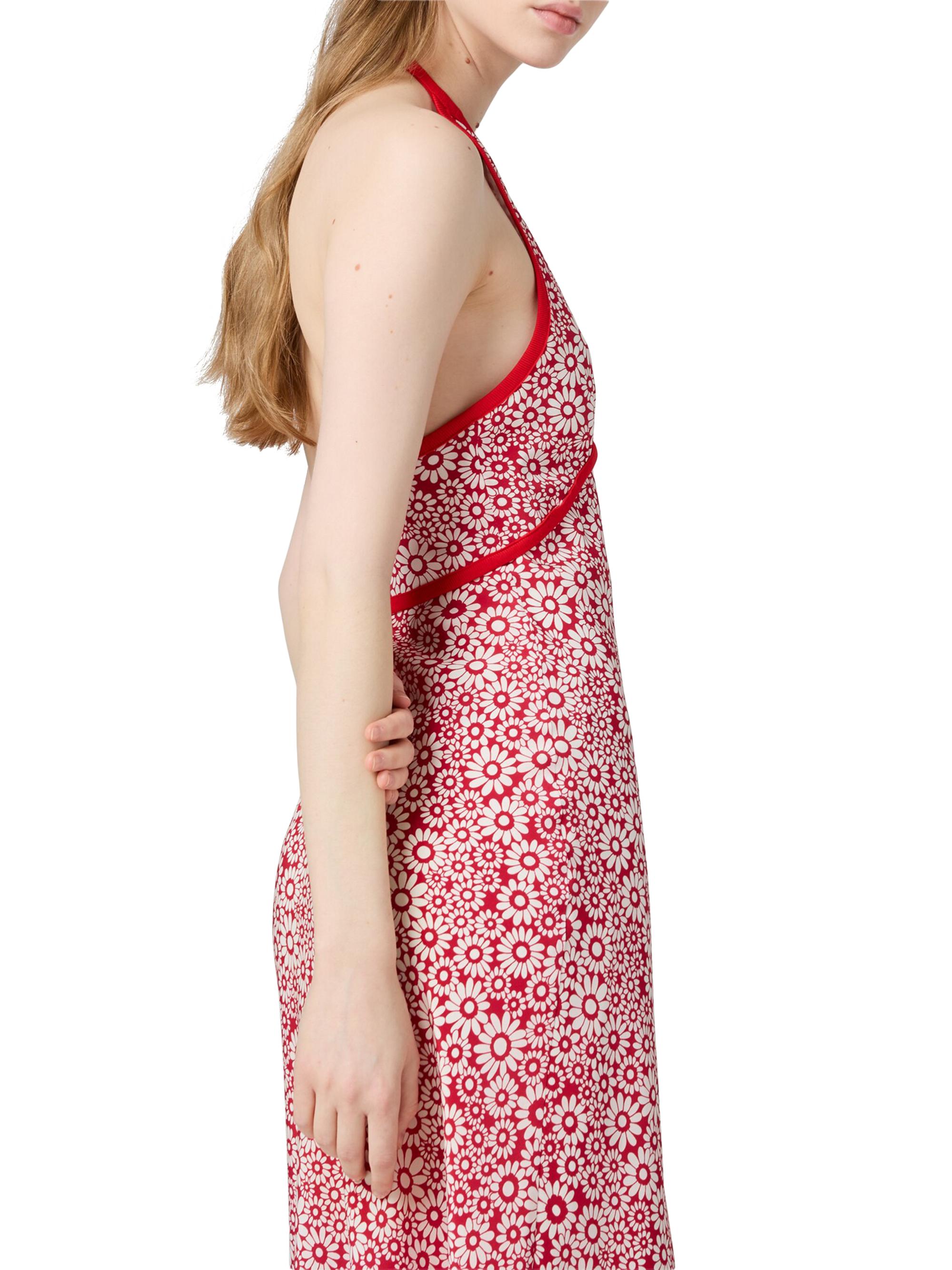 Miu Miu Long Floral Print Crepe De Chine Dress | Saks Fifth Avenue