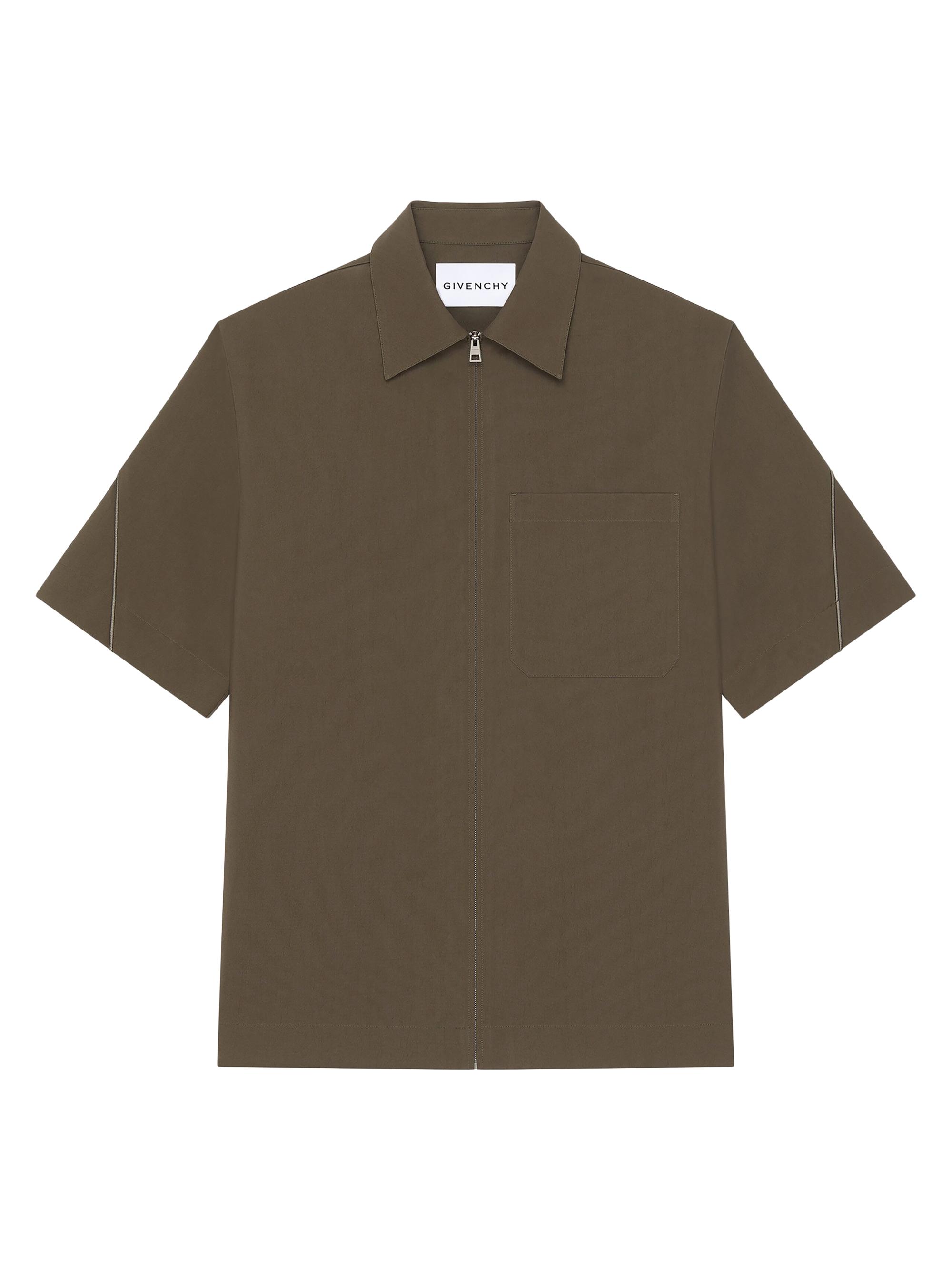 Givenchy Men's Couture Seam Zipped Shirt - Ebony Brown
