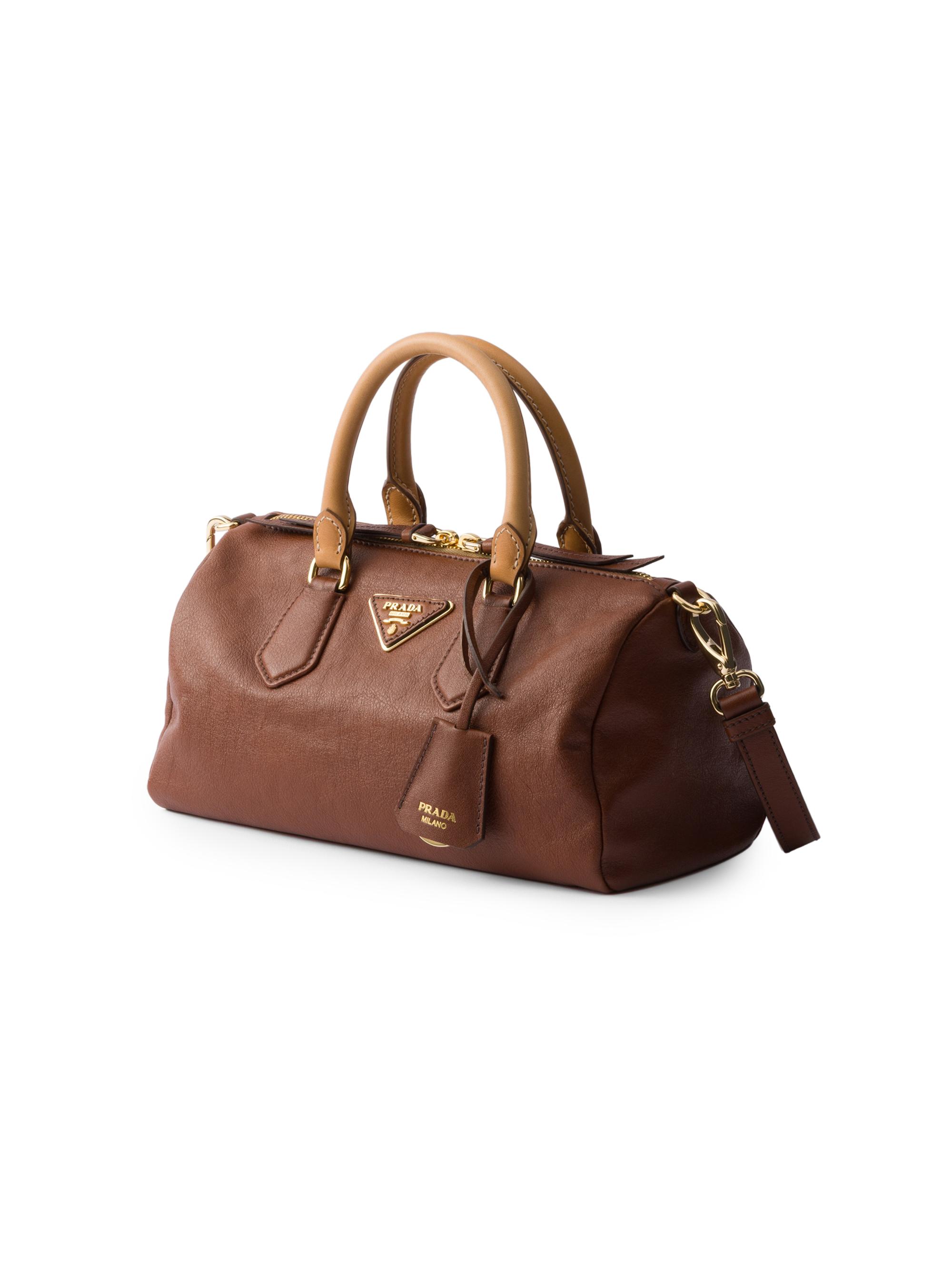 Prada Women's  Leather Top-Handle Bag - Brown | Thumbnail 4