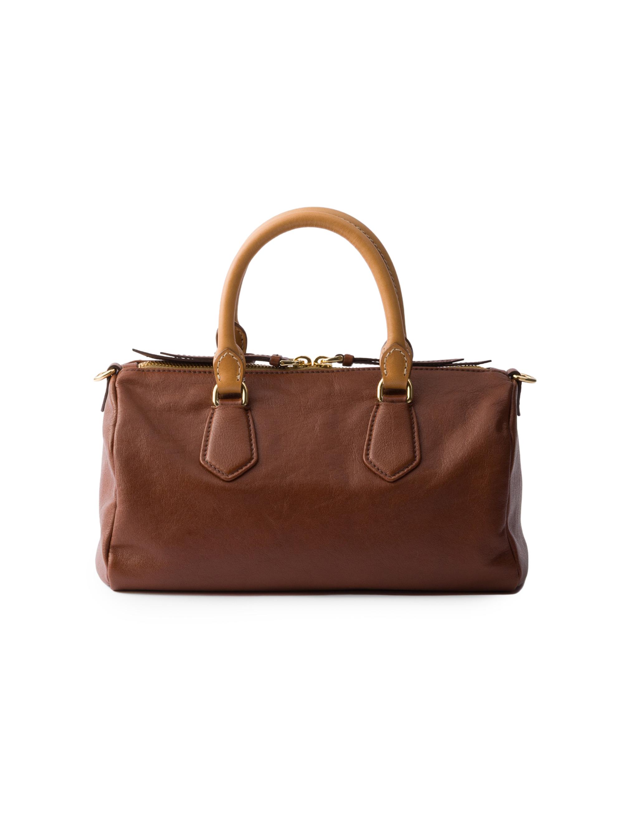 Prada Women's  Leather Top-Handle Bag - Brown | Thumbnail 5