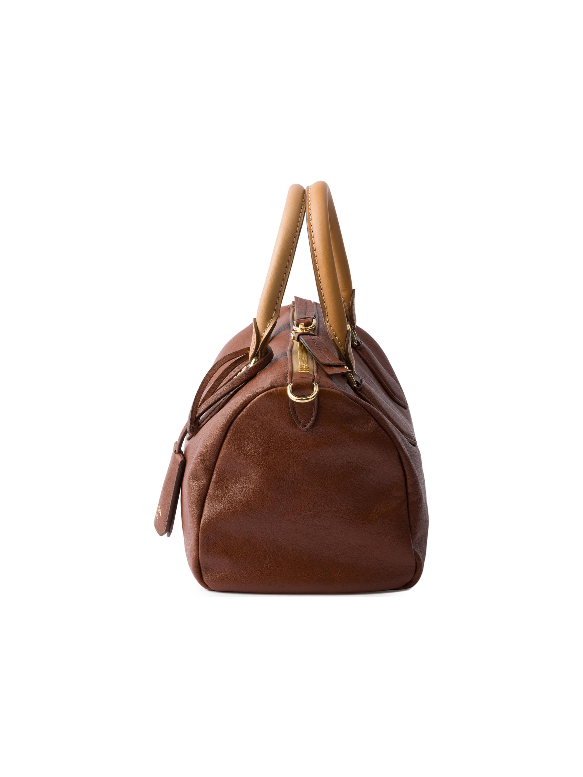 Prada Women's  Leather Top-Handle Bag - Brown | Thumbnail 6