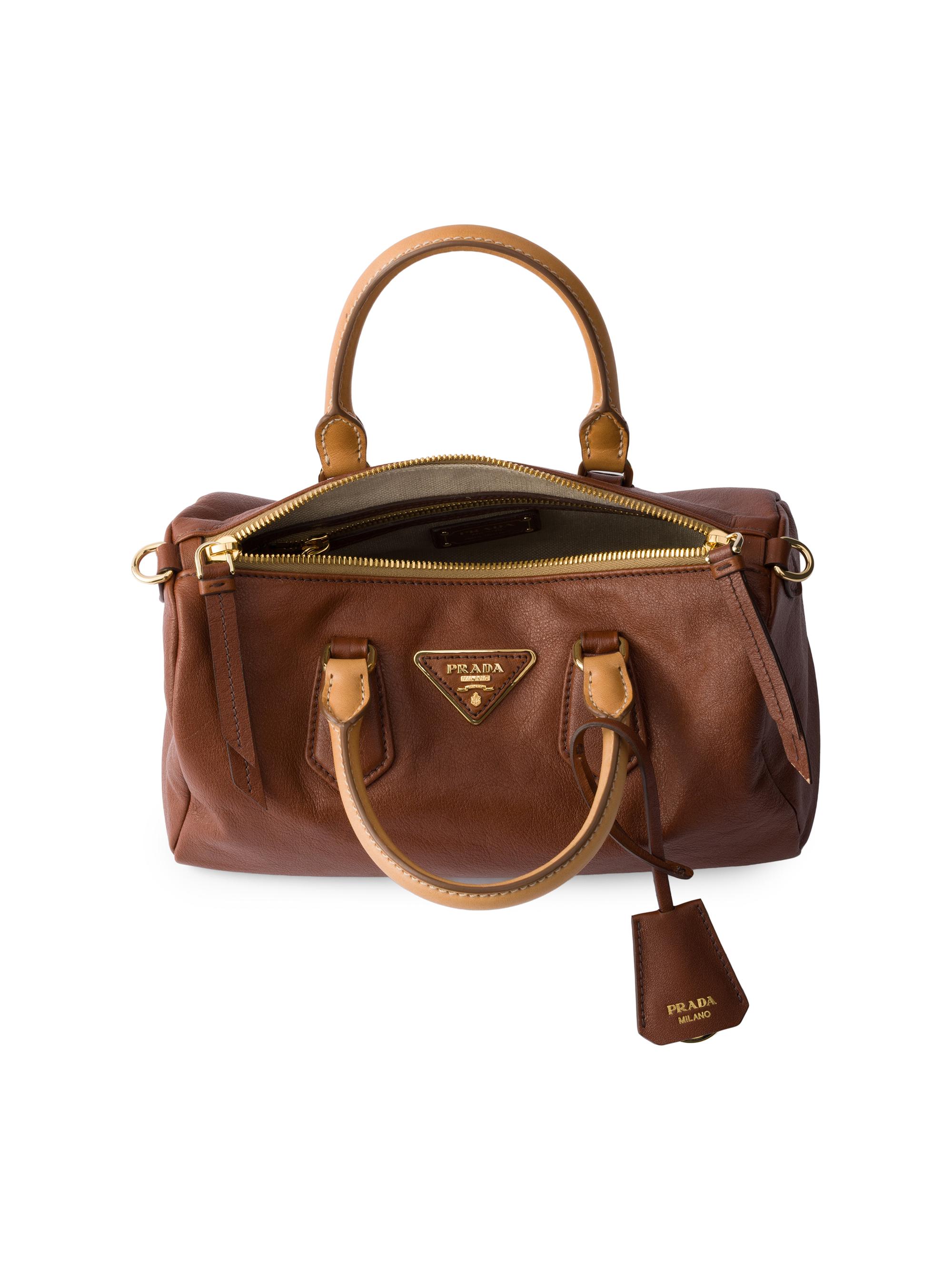Prada Women's  Leather Top-Handle Bag - Brown | Thumbnail 7