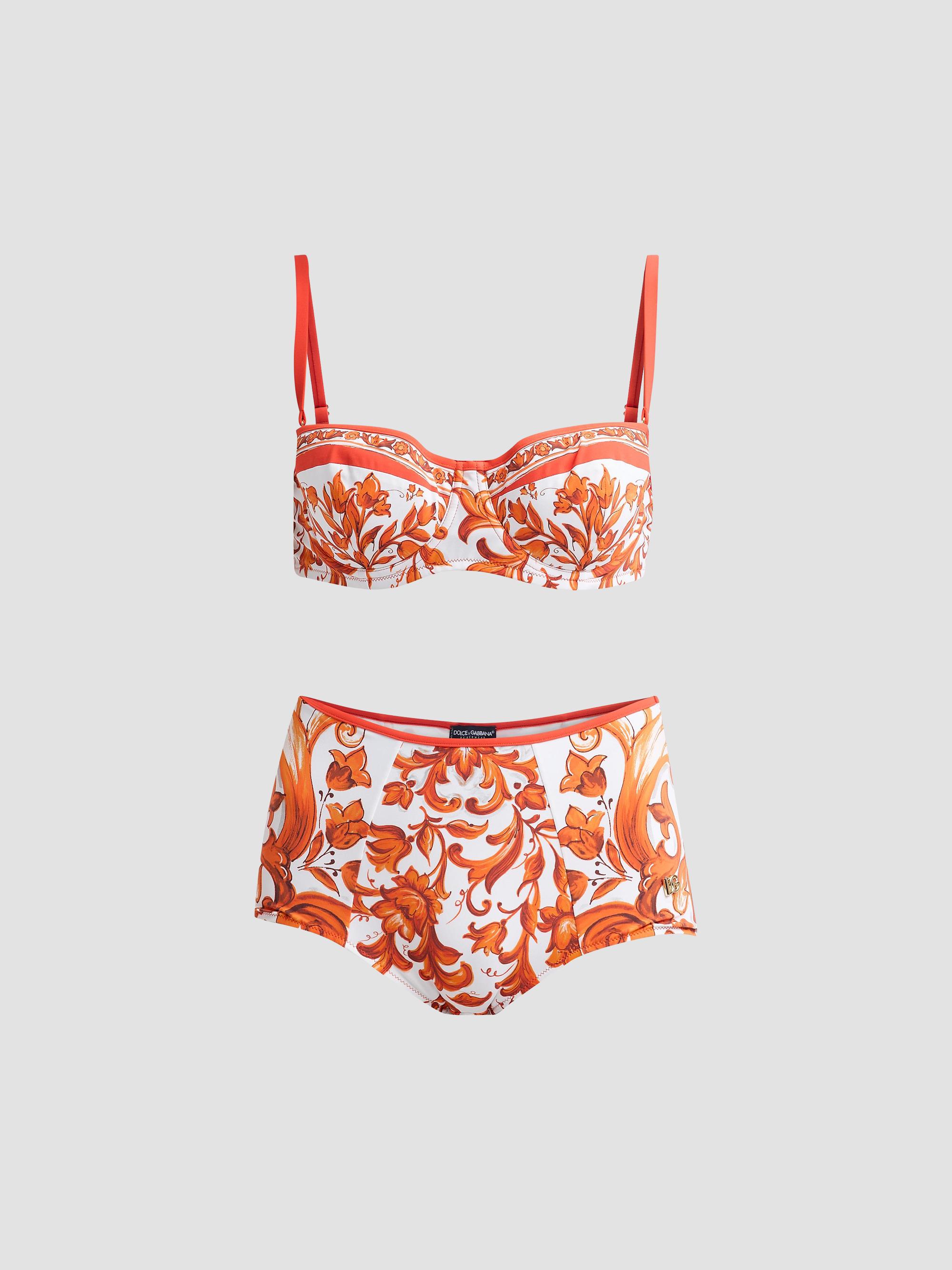 Dolce & Gabbana Women's Maiolica Printed Bikini - Maiolica Orange | Thumbnail 5