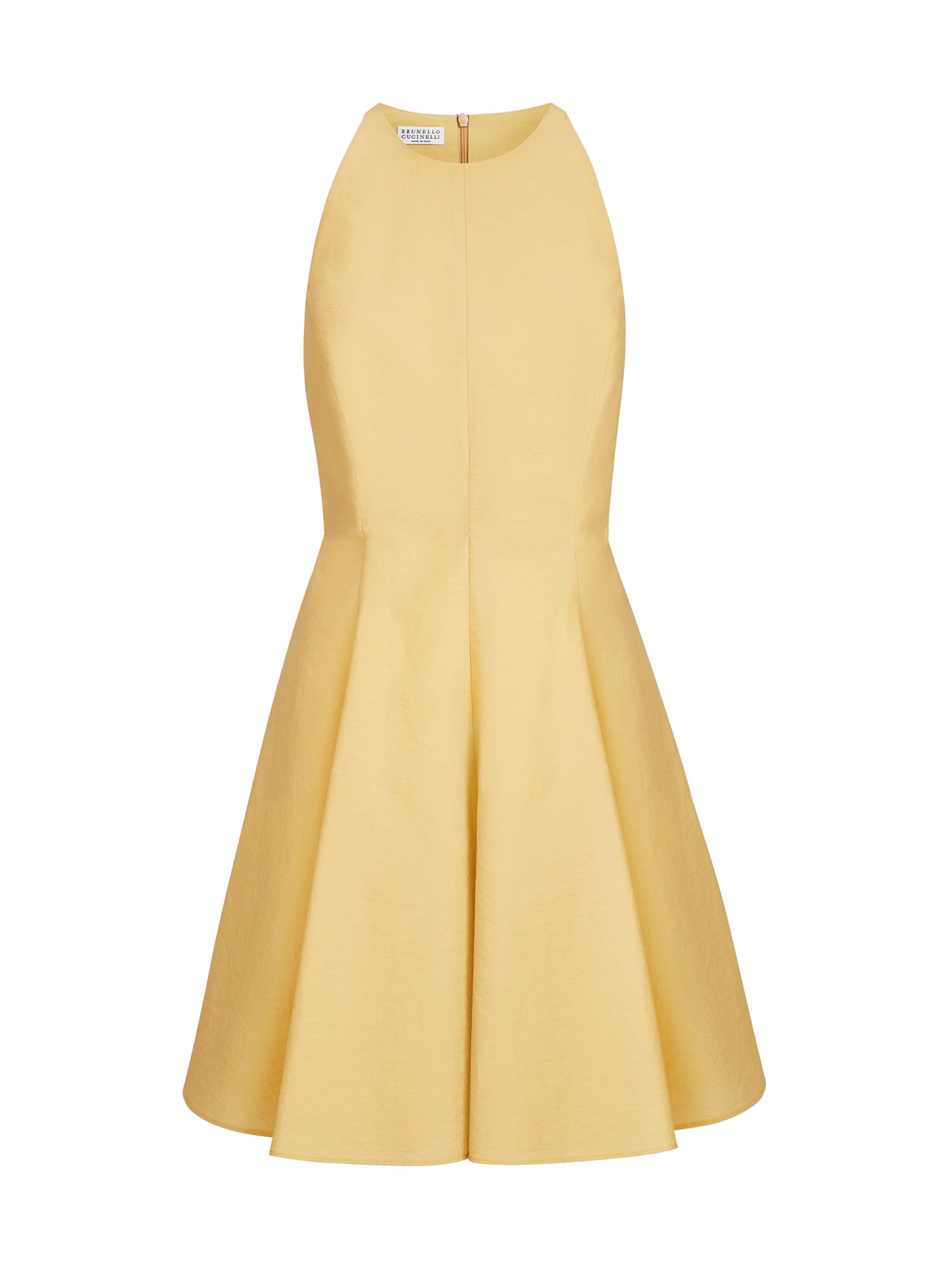 yellow formal mini dress Yellow Sleeveless cocktail Party Dress Formal Short Prom Dresses Tea L –  formalgowns main image 1