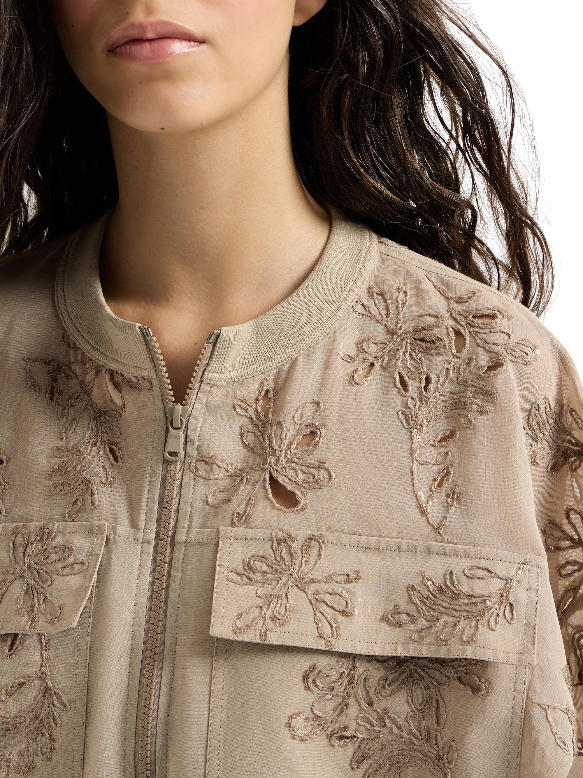 Brunello Cucinelli Cotton Organza Outerwear Jacket with Dazzling