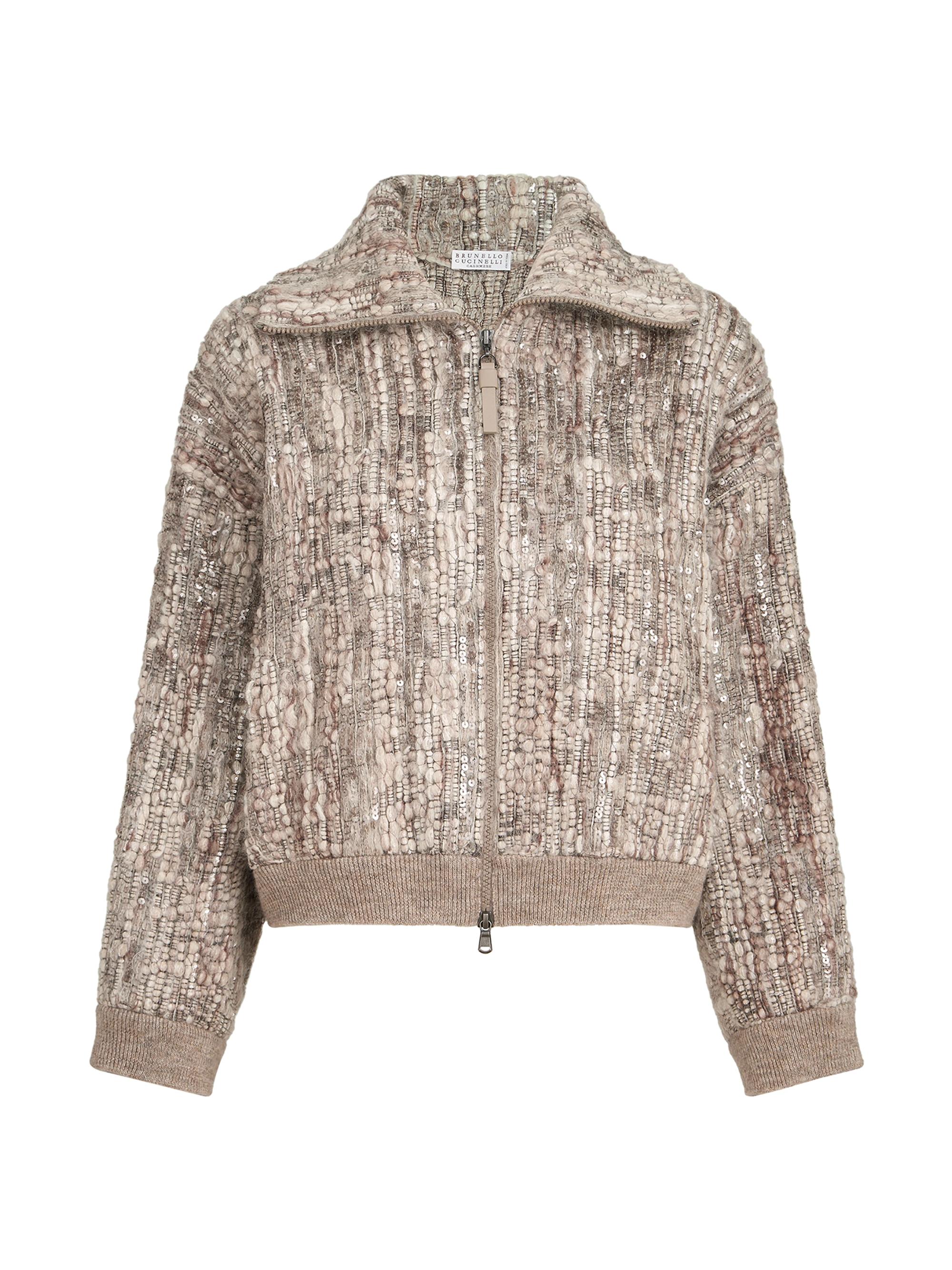 希少✨ BRUNELLO CUCINELLI シルク リネン ニット ジャケット Brunello Cucinelli Dazzling Chiné Net Sweater in Silk and Linen