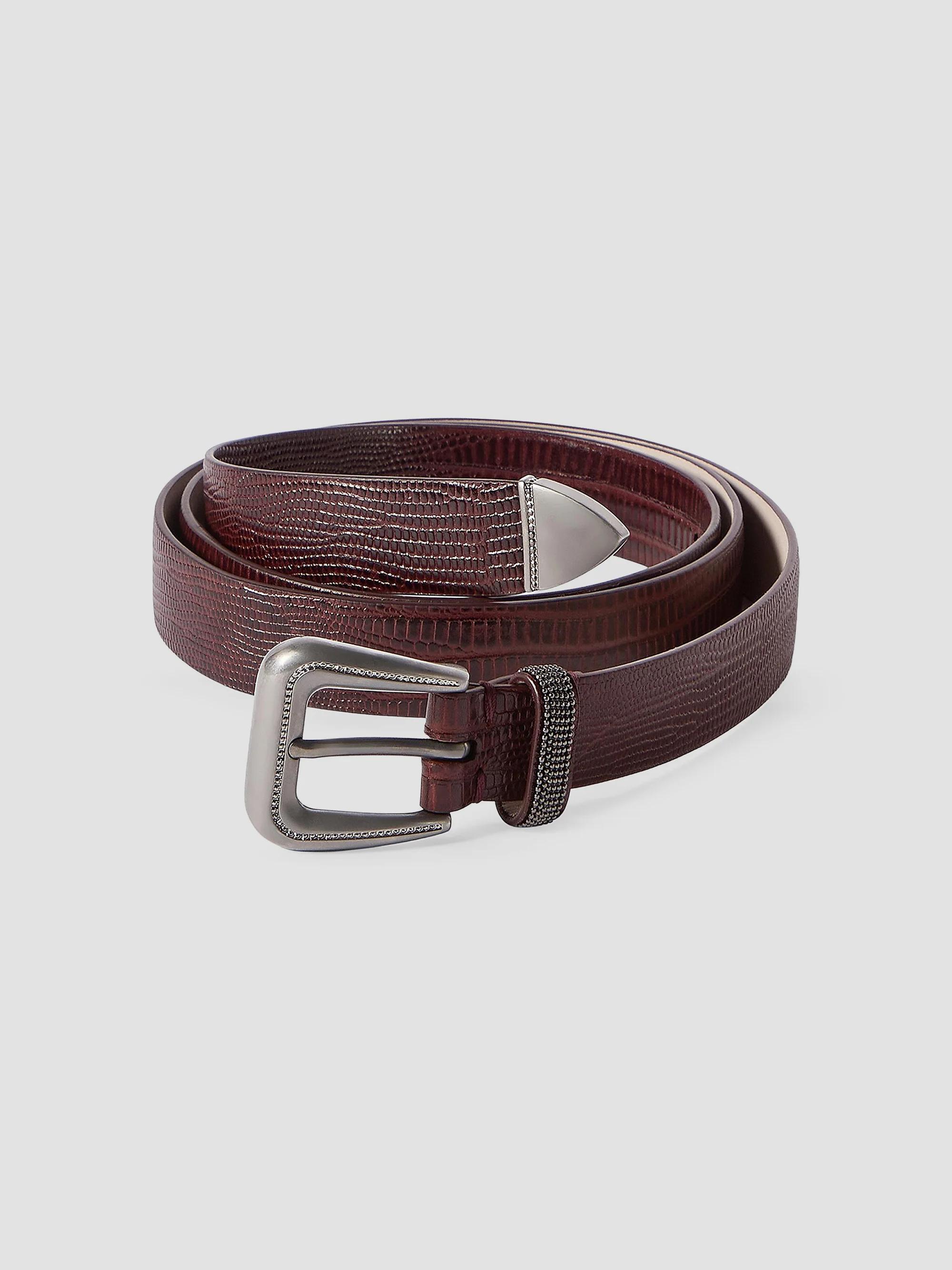 Brunello Cucinelli Lizard Effect Calfskin Belt with Shiny  display picture 1