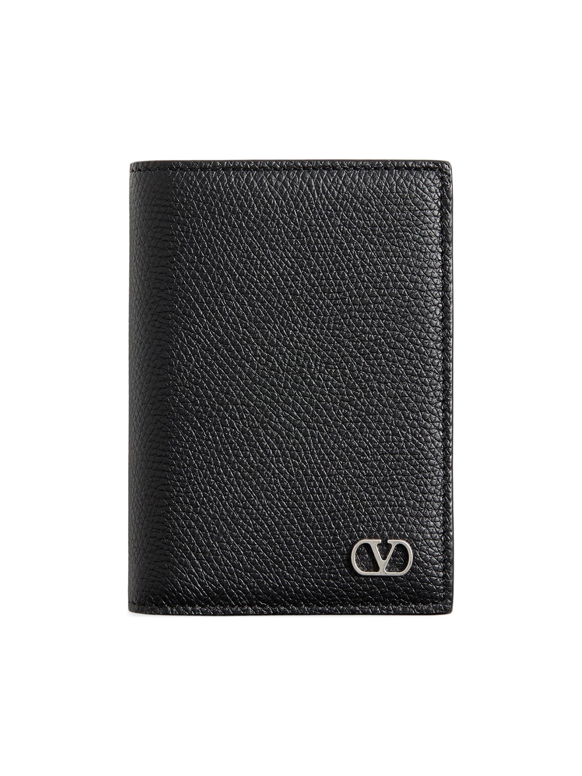 Valentino Garavani Men's VLogo Signature Cardholder in Grainy Calfskin - Black
