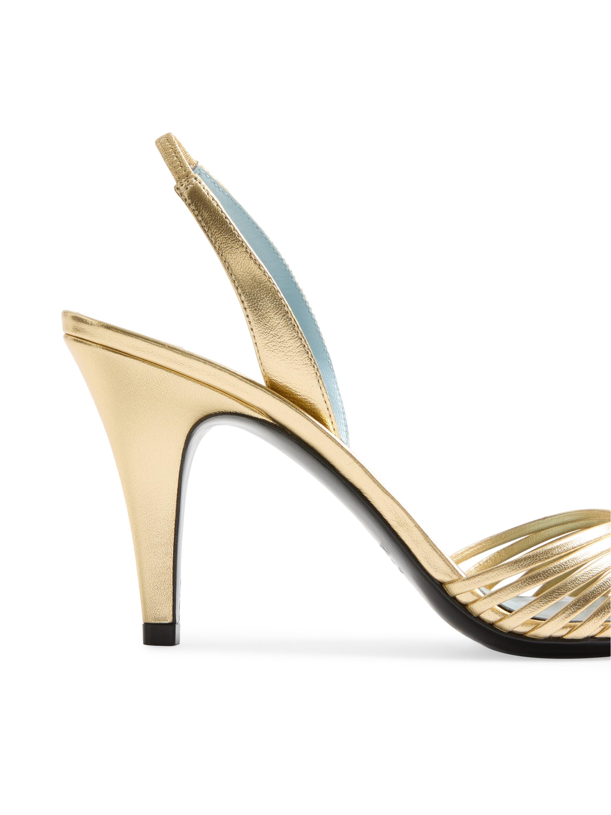 Valentino Garavani Coeur Royal 85MM Sandals in Laminated Nappa