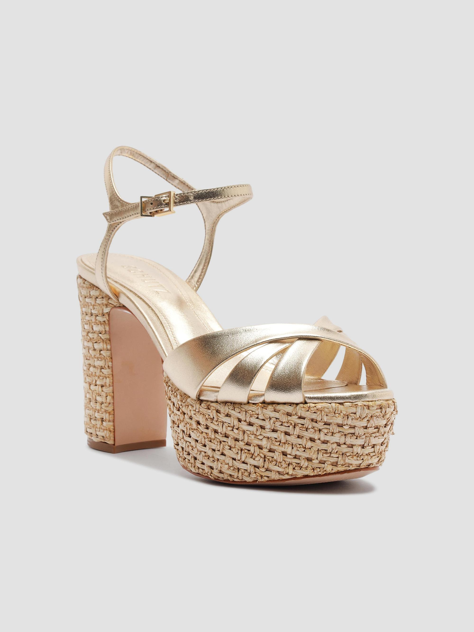 Schutz Keefa 105MM Raffia Block-Heel Sandals | Saks Fifth Avenue