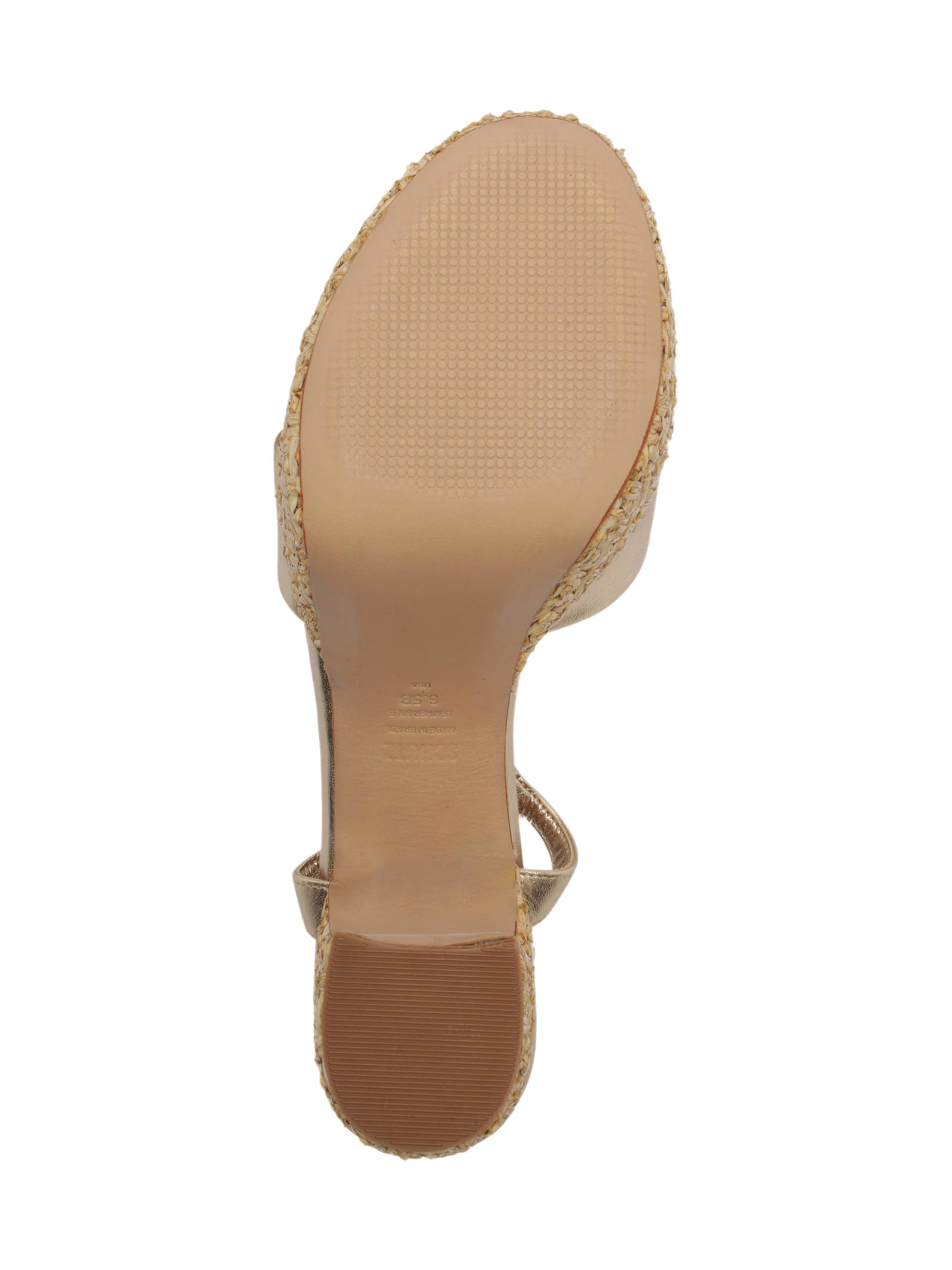 さよ22 Schutz Keefa 105MM Raffia Block-Heel Sandals | Saks Fifth Avenue