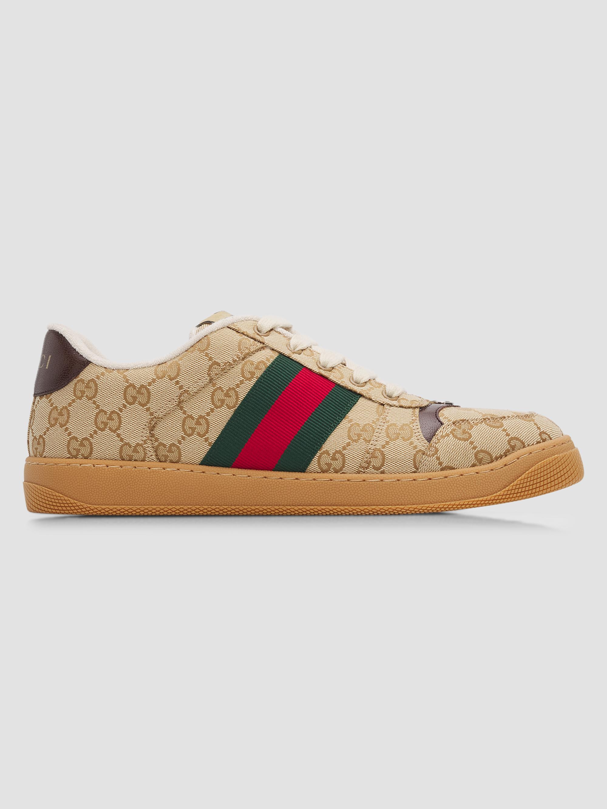 Gucci Men's Screener Canvas Low-Top Sneakers - Rope Beige | Thumbnail 7