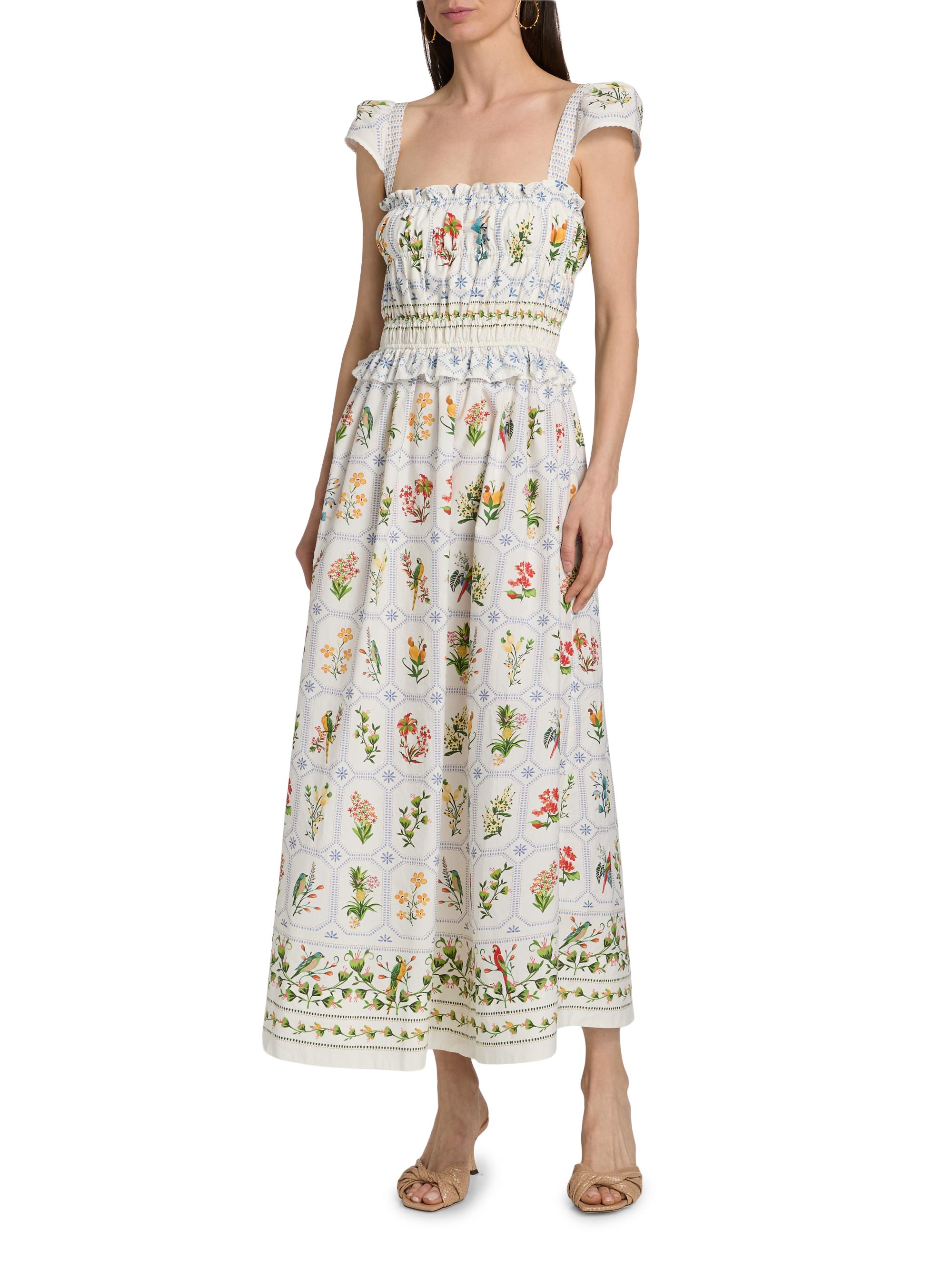 Farm Rio Women's Tropical Porcelain Maxi Dress - Off White | Thumbnail 3