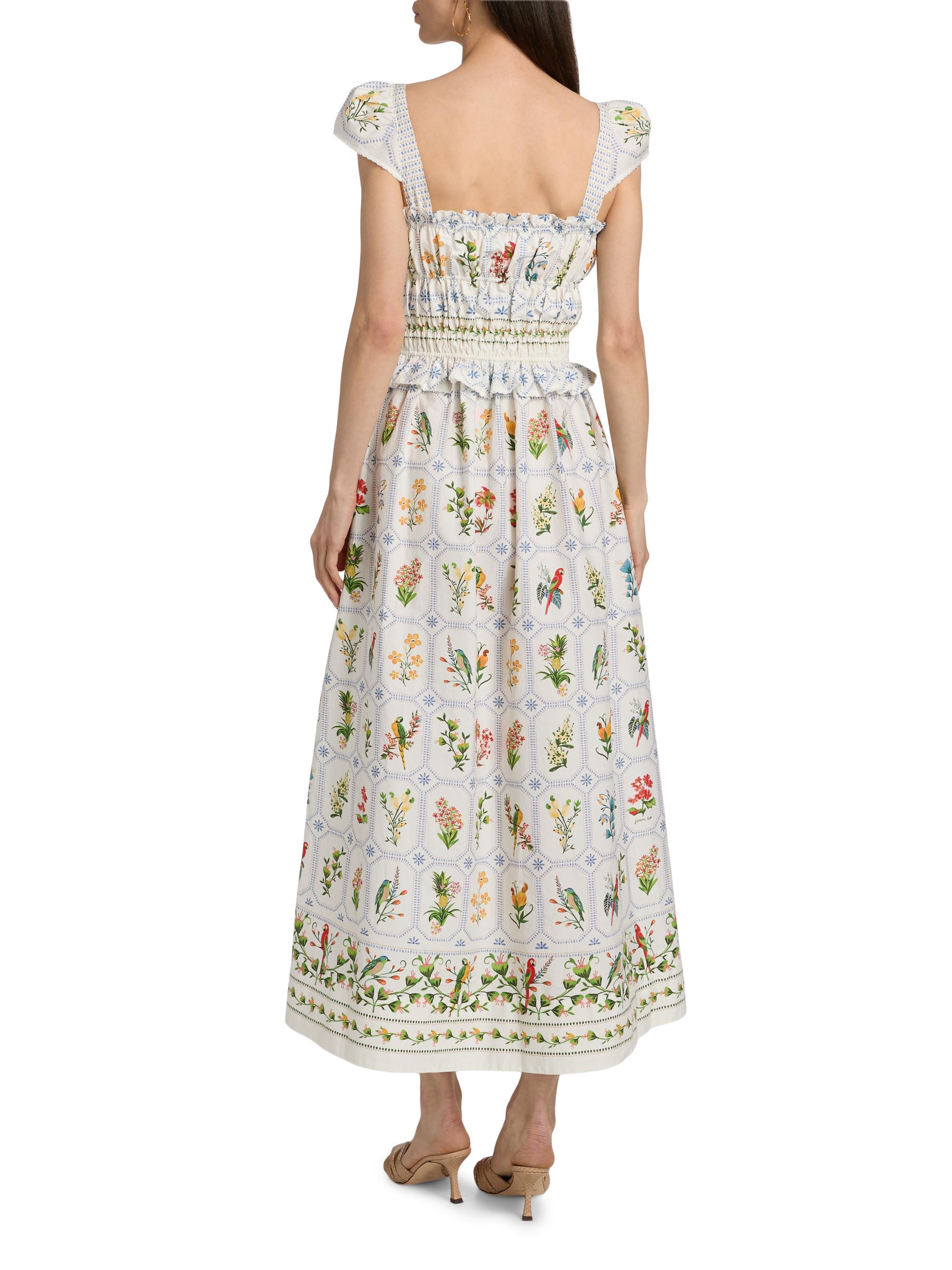 Farm Rio Women's Tropical Porcelain Maxi Dress - Off White | Thumbnail 5