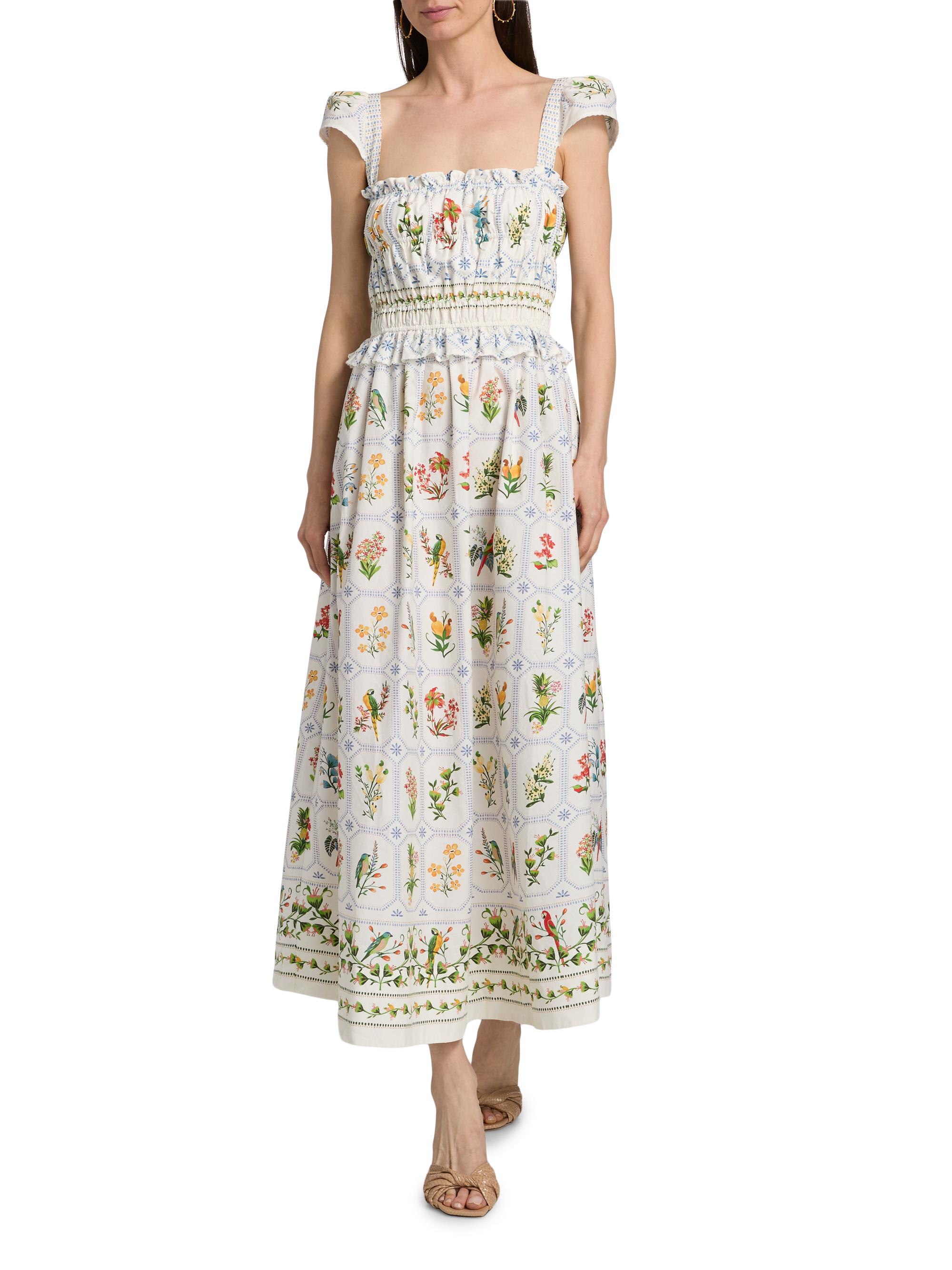 Farm Rio Women's Tropical Porcelain Maxi Dress - Off White | Thumbnail 2
