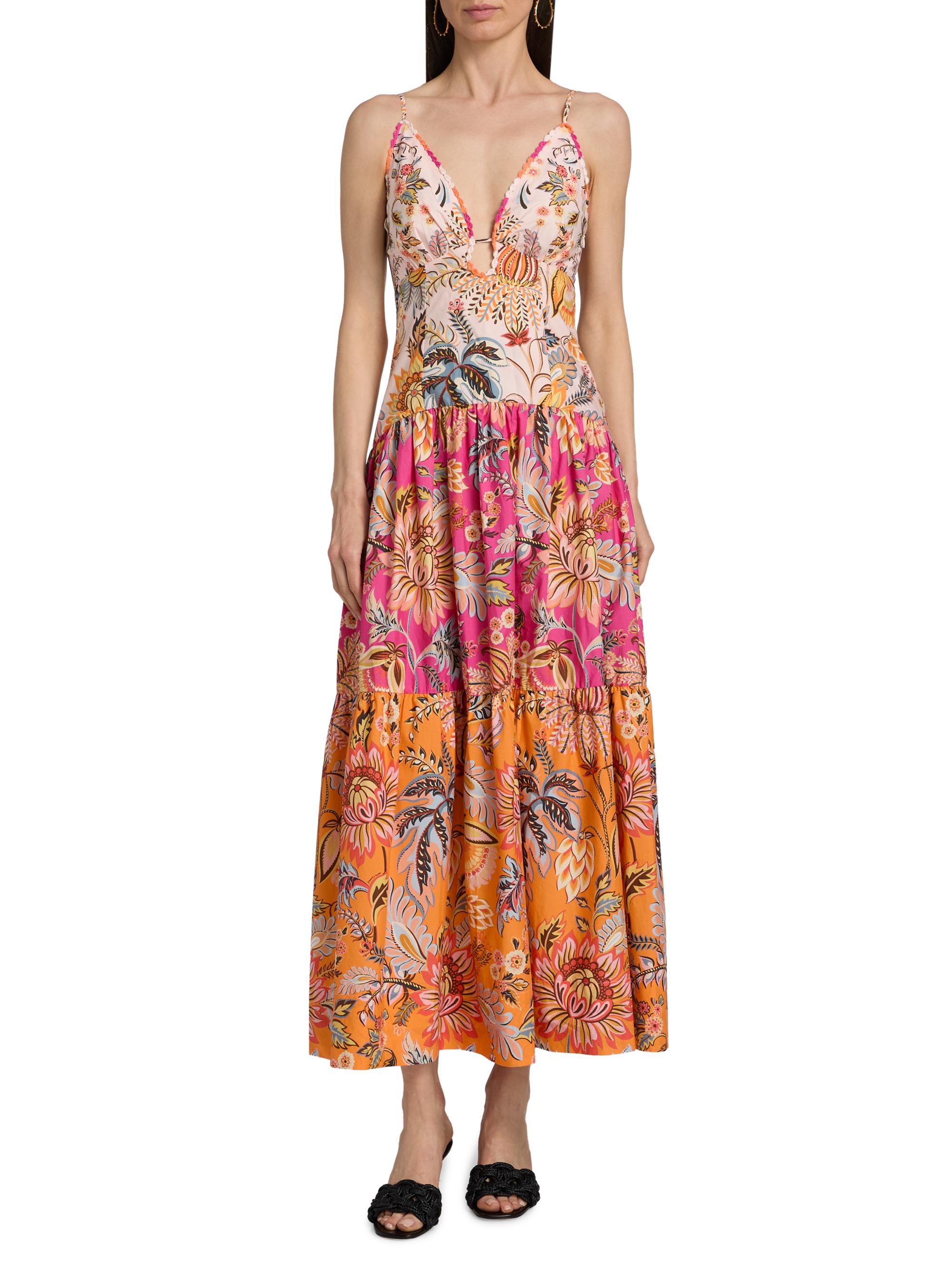 Farm Rio Women's Ligia Floral Tiered Maxi Dress | Thumbnail 3