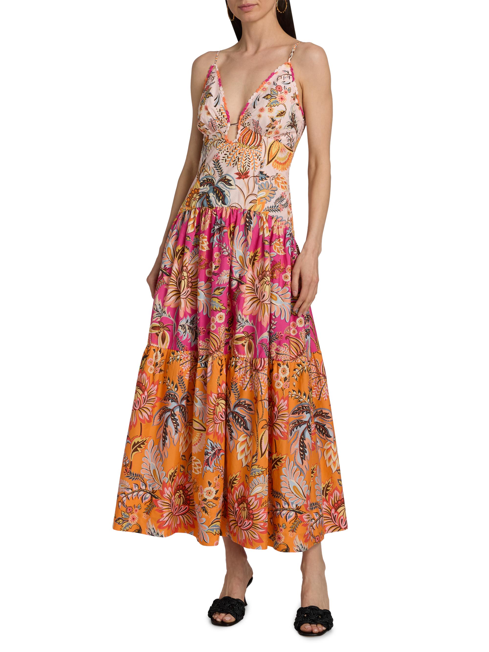 Farm Rio Women's Ligia Floral Tiered Maxi Dress | Thumbnail 2