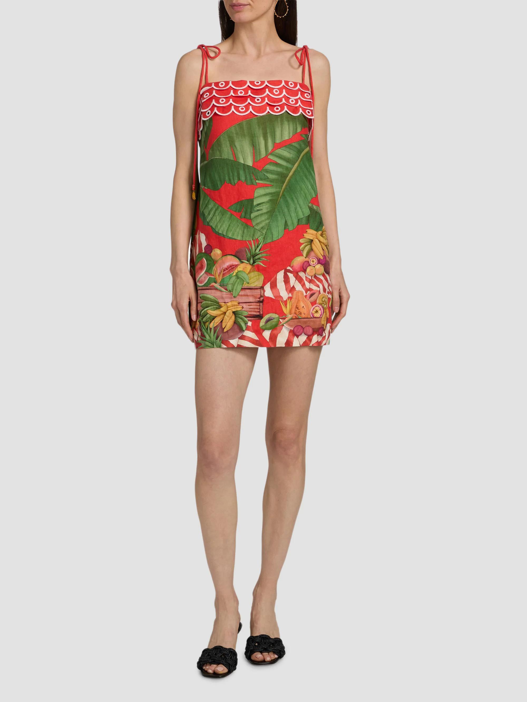 Farm Rio Fruit Trolley Banana Tassels Mini Dress | Saks Fifth Avenue
