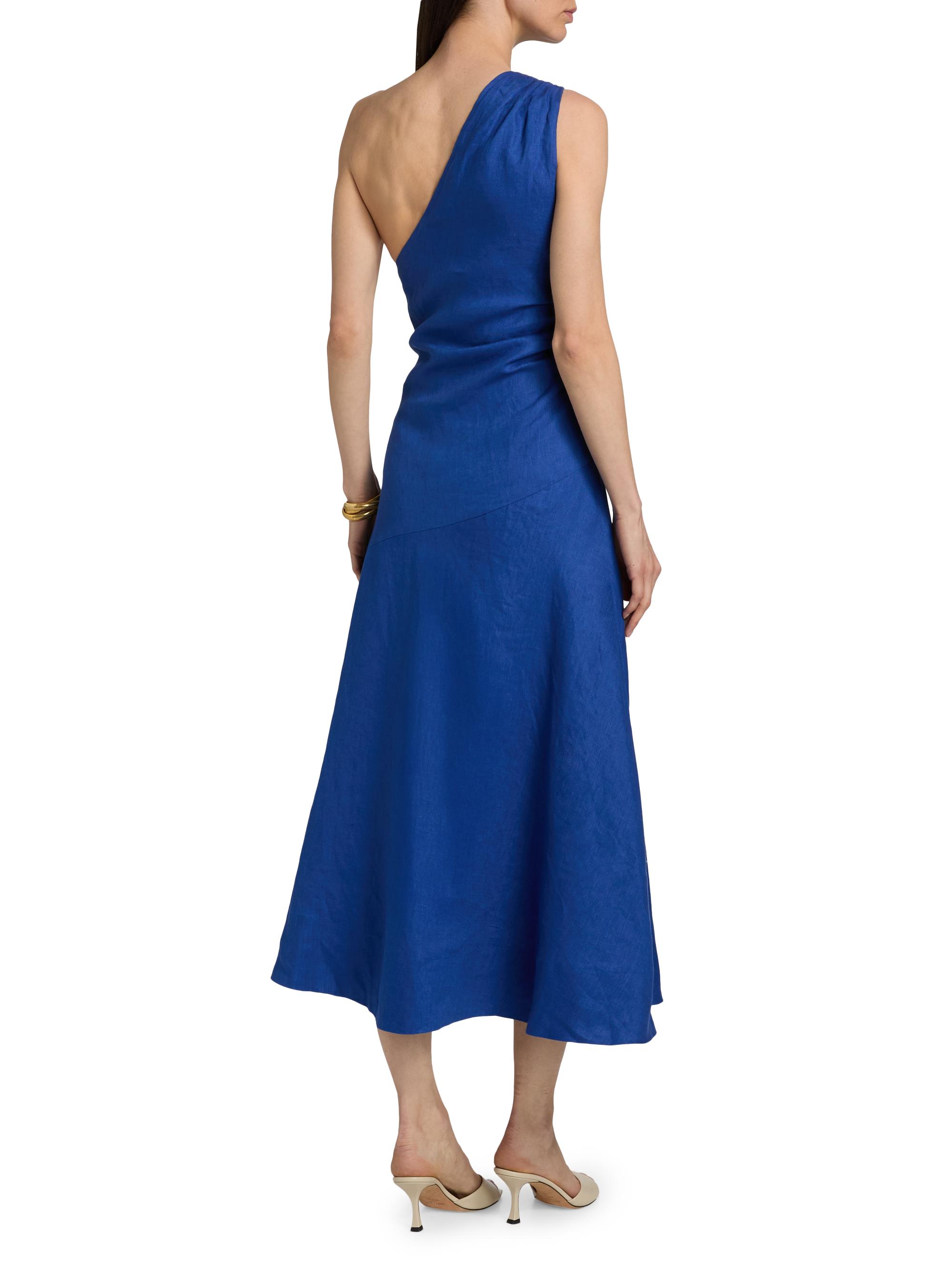 Farm Rio Women's Seahorse-Embroidered One-Shoulder Midi-Dress - Blue | Thumbnail 5