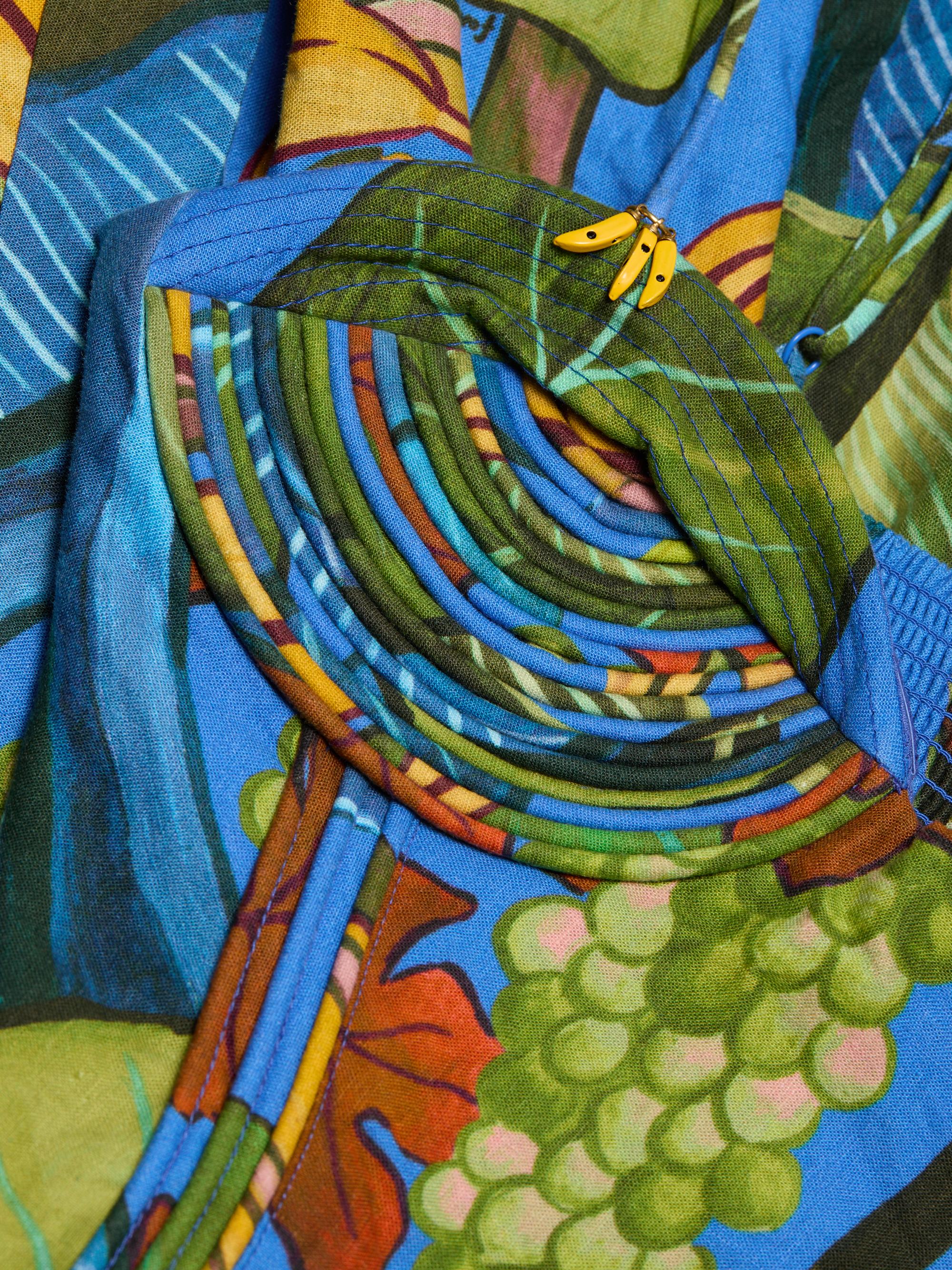 Farm Rio Women's Printed Linen-Blend Maxi Dress - Blue | Thumbnail 7