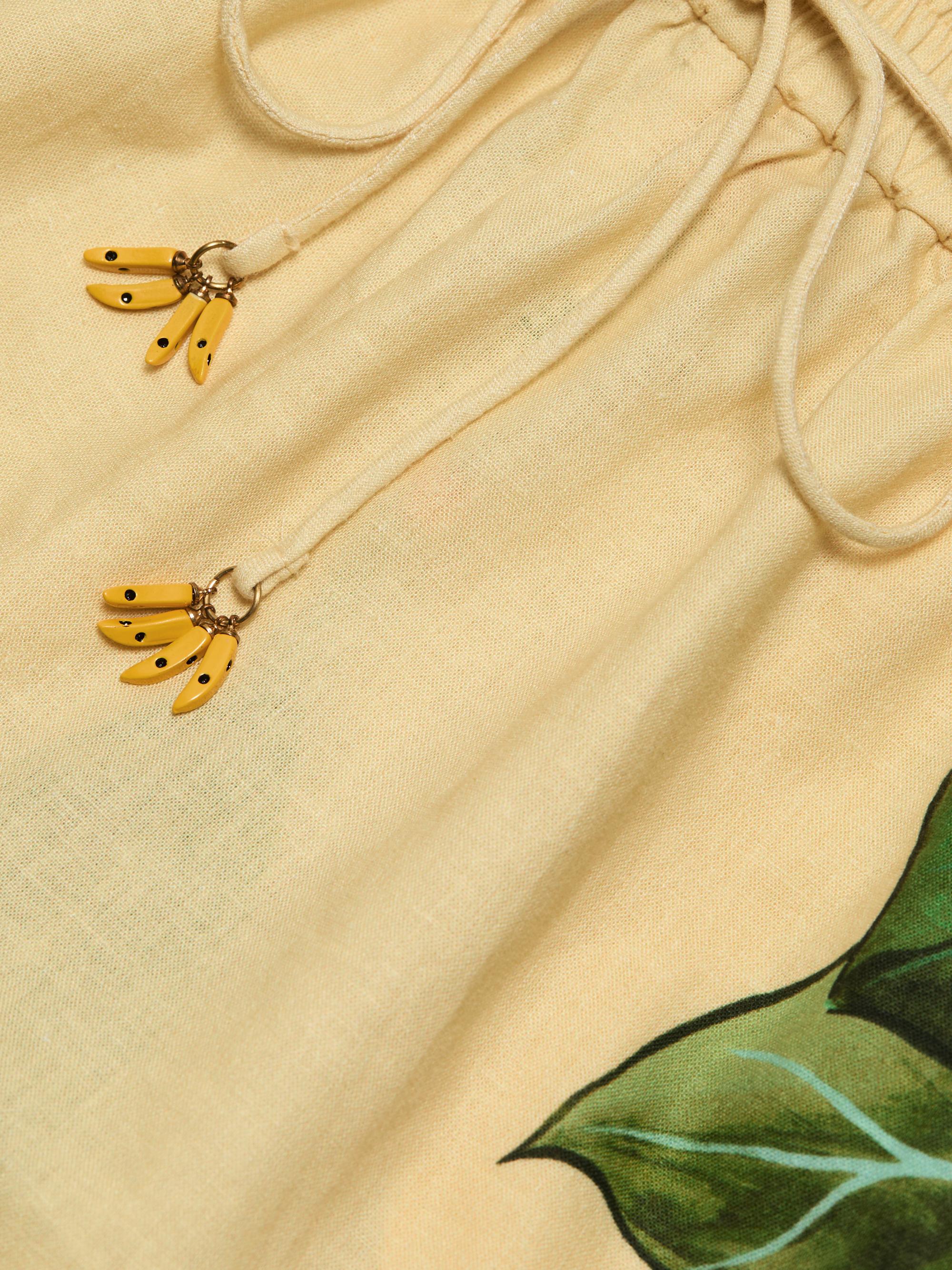 Farm Rio Women's Printed Linen Drawstring Shorts - Yellow | Thumbnail 7