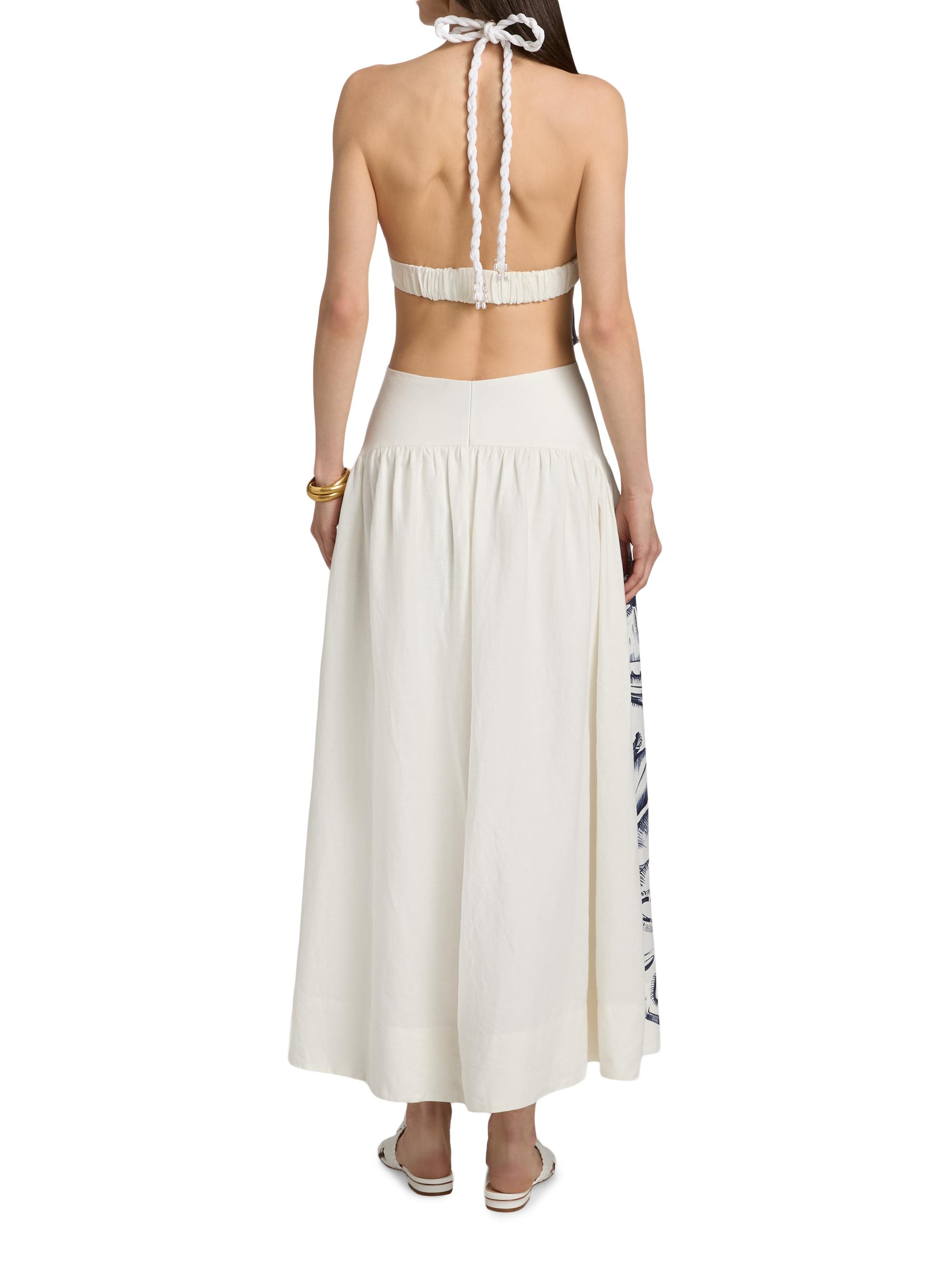 Farm Rio Women's Coast Stars Halterneck Maxi Dress - Off White | Thumbnail 5