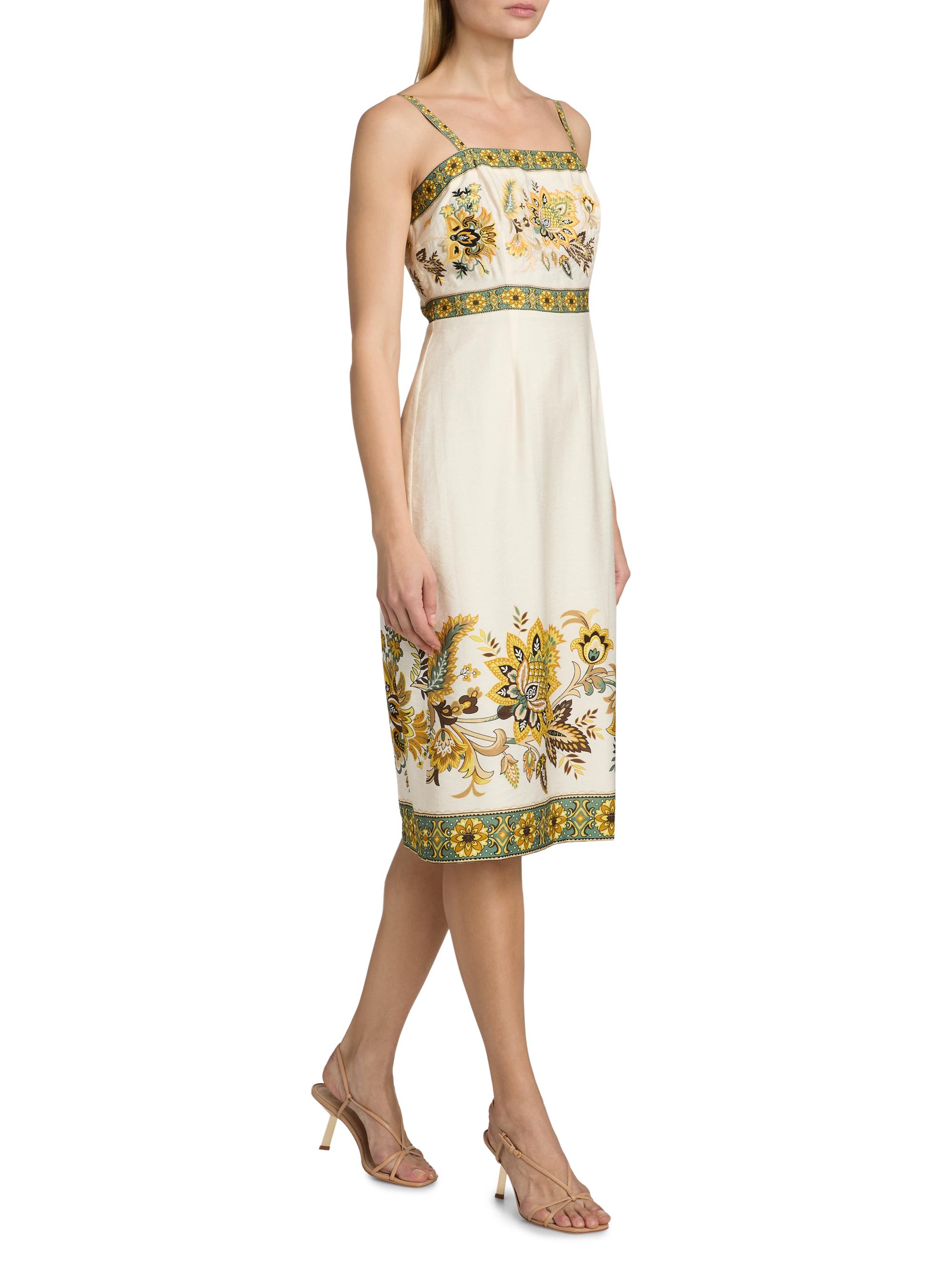 Elie Tahari Women's The Annalise Floral Linen Midi-Dress - Sunray Floral Print | Thumbnail 4