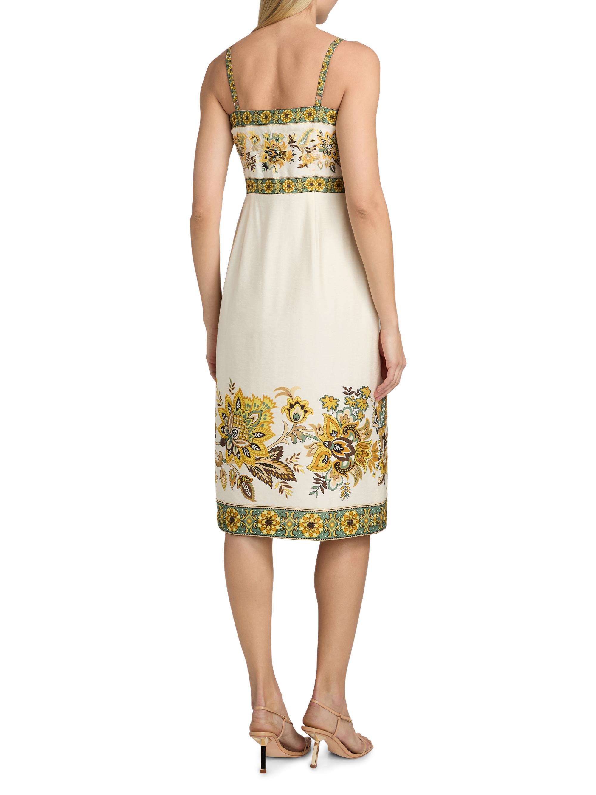 Elie Tahari Women's The Annalise Floral Linen Midi-Dress - Sunray Floral Print | Thumbnail 5