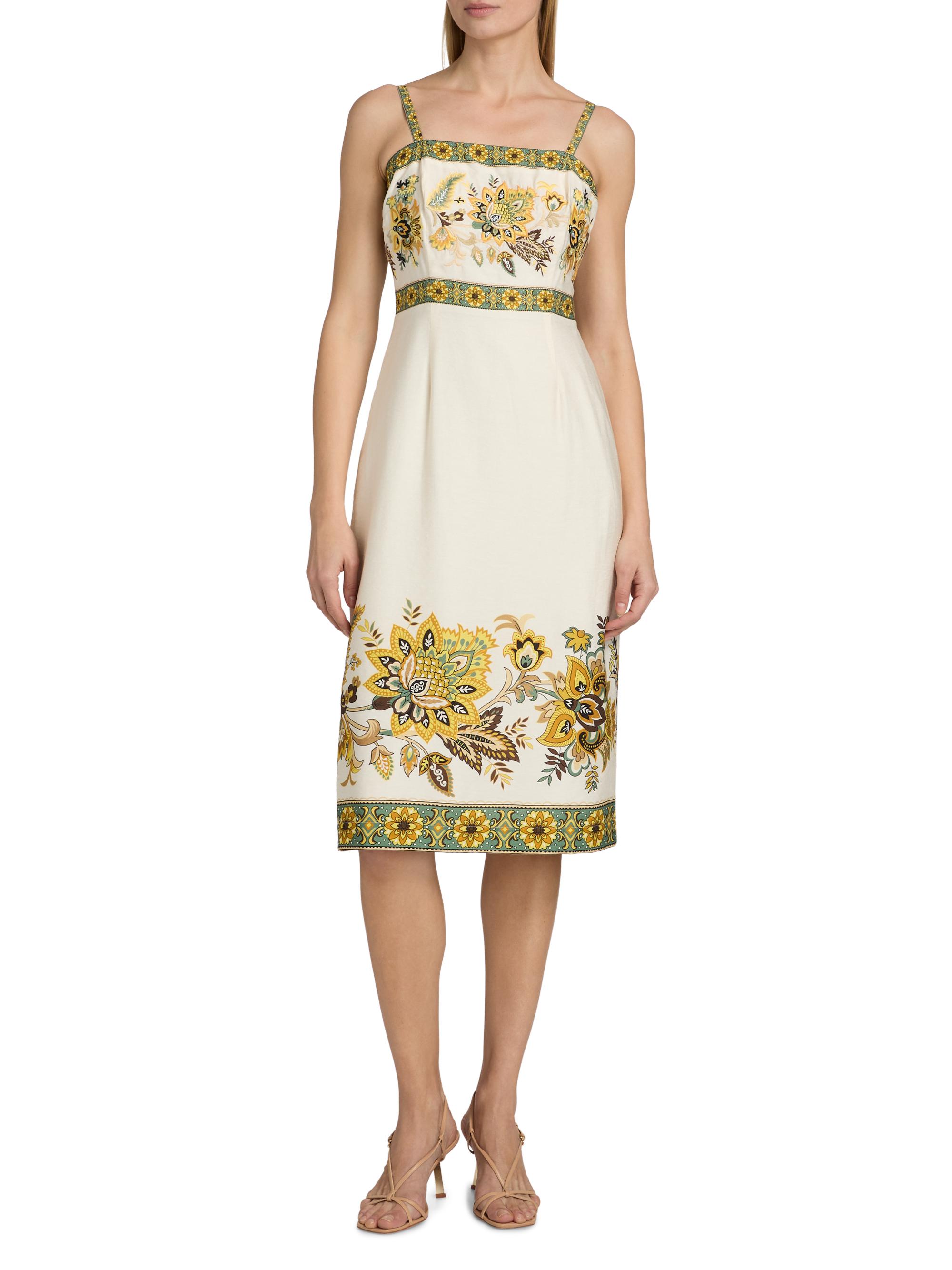 Elie Tahari Women's The Annalise Floral Linen Midi-Dress - Sunray Floral Print | Thumbnail 2