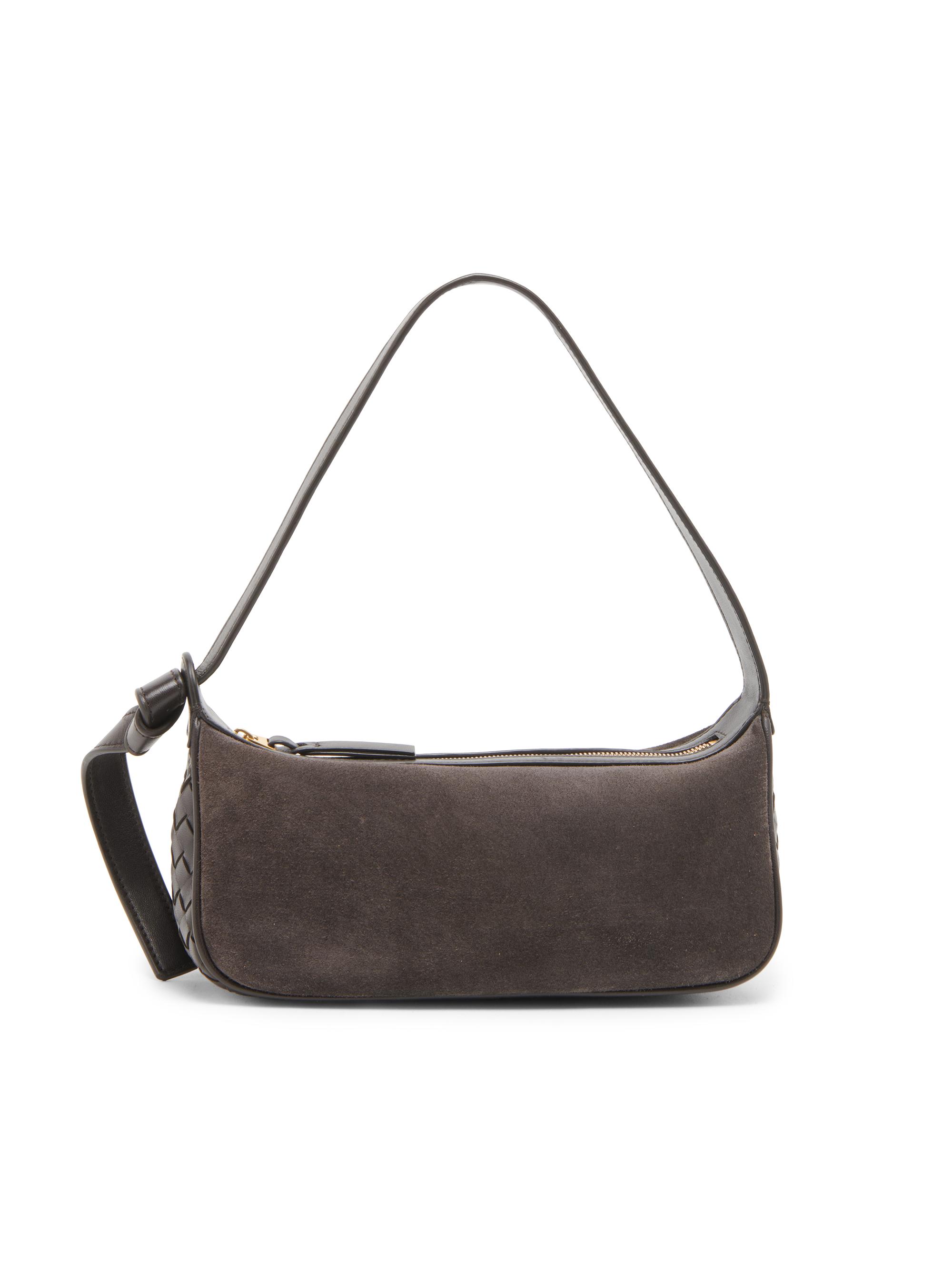 Bottega Veneta Women's Nodo Intrecciato Suede Shoulder Bag - Espresso Gold