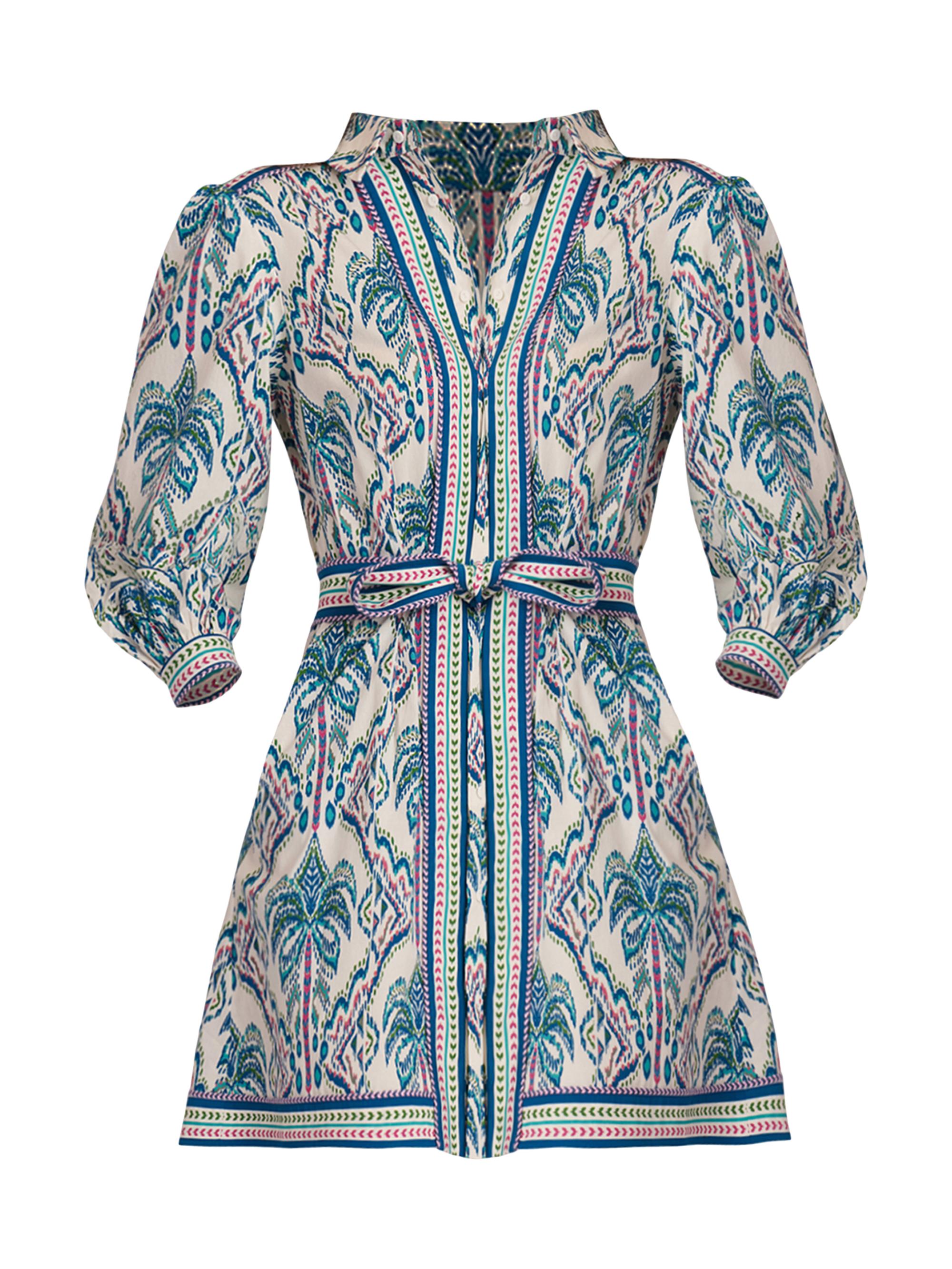 Shoshanna Women's Vesey Tapestry Print Mini Shirtdress -  Blue Multi