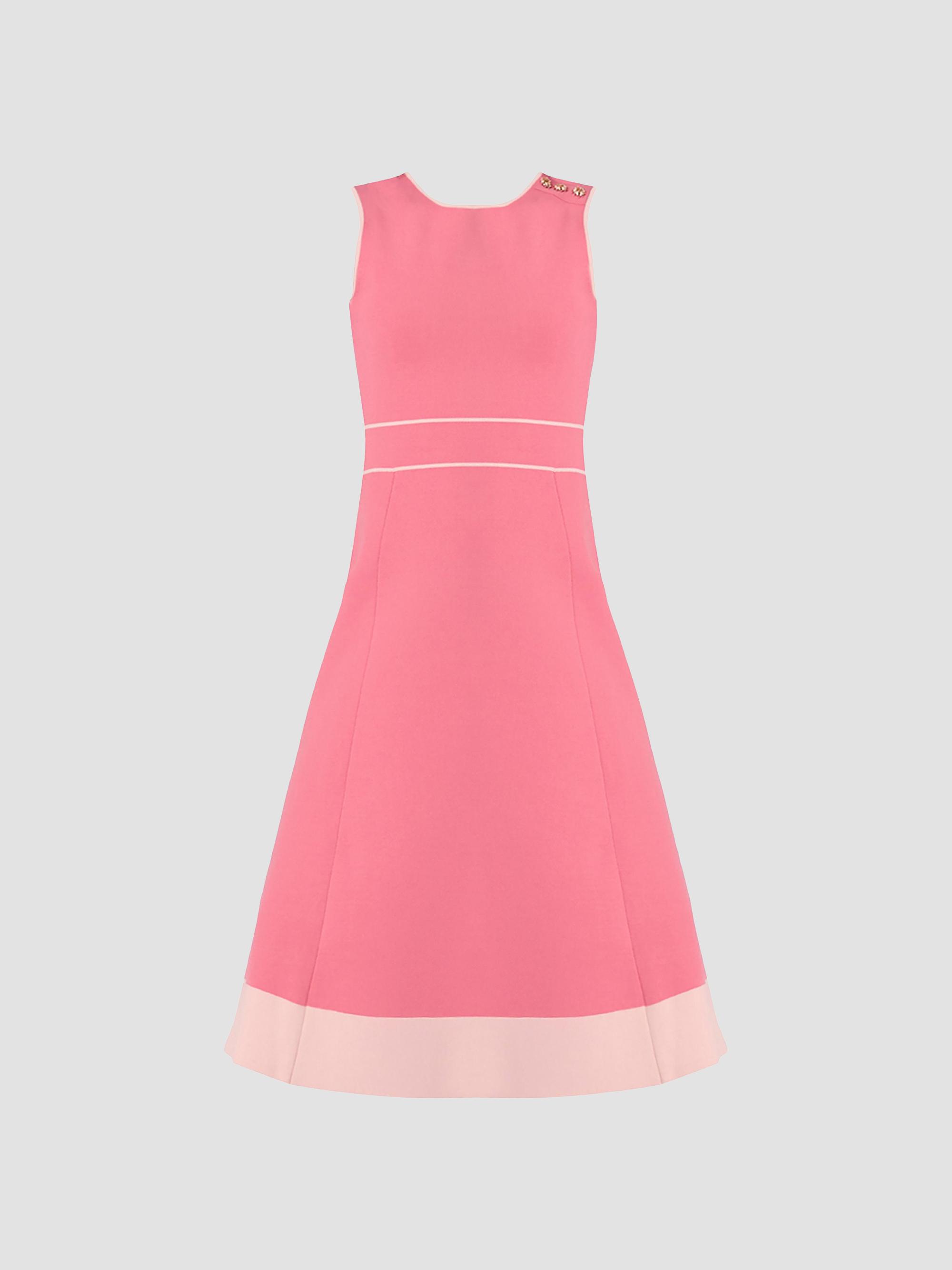 Shoshanna Women's Tiffany Button-Shoulder Midi Dress - Blush