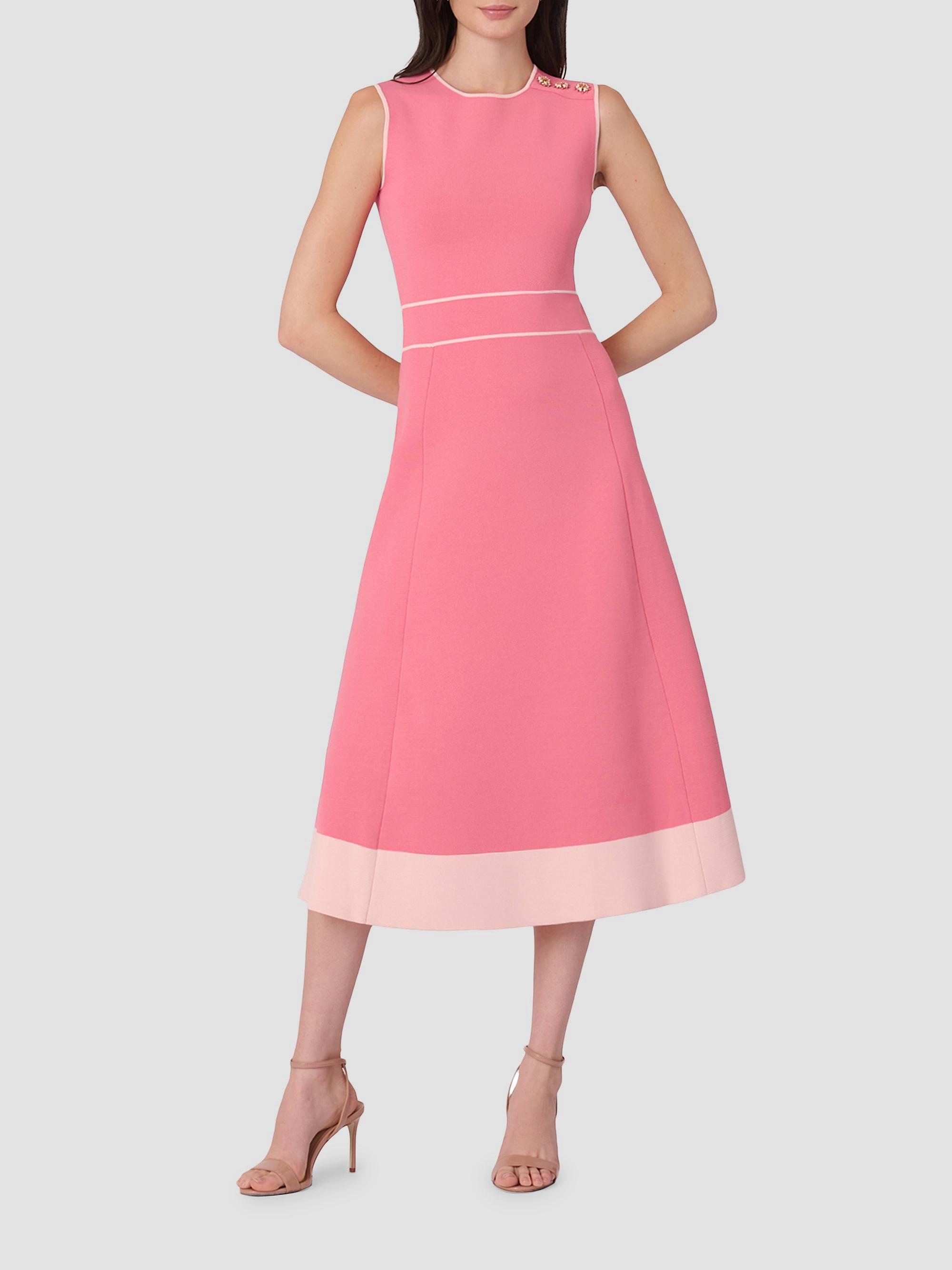 Shoshanna Women's Tiffany Button-Shoulder Midi Dress - Blush | Thumbnail 2