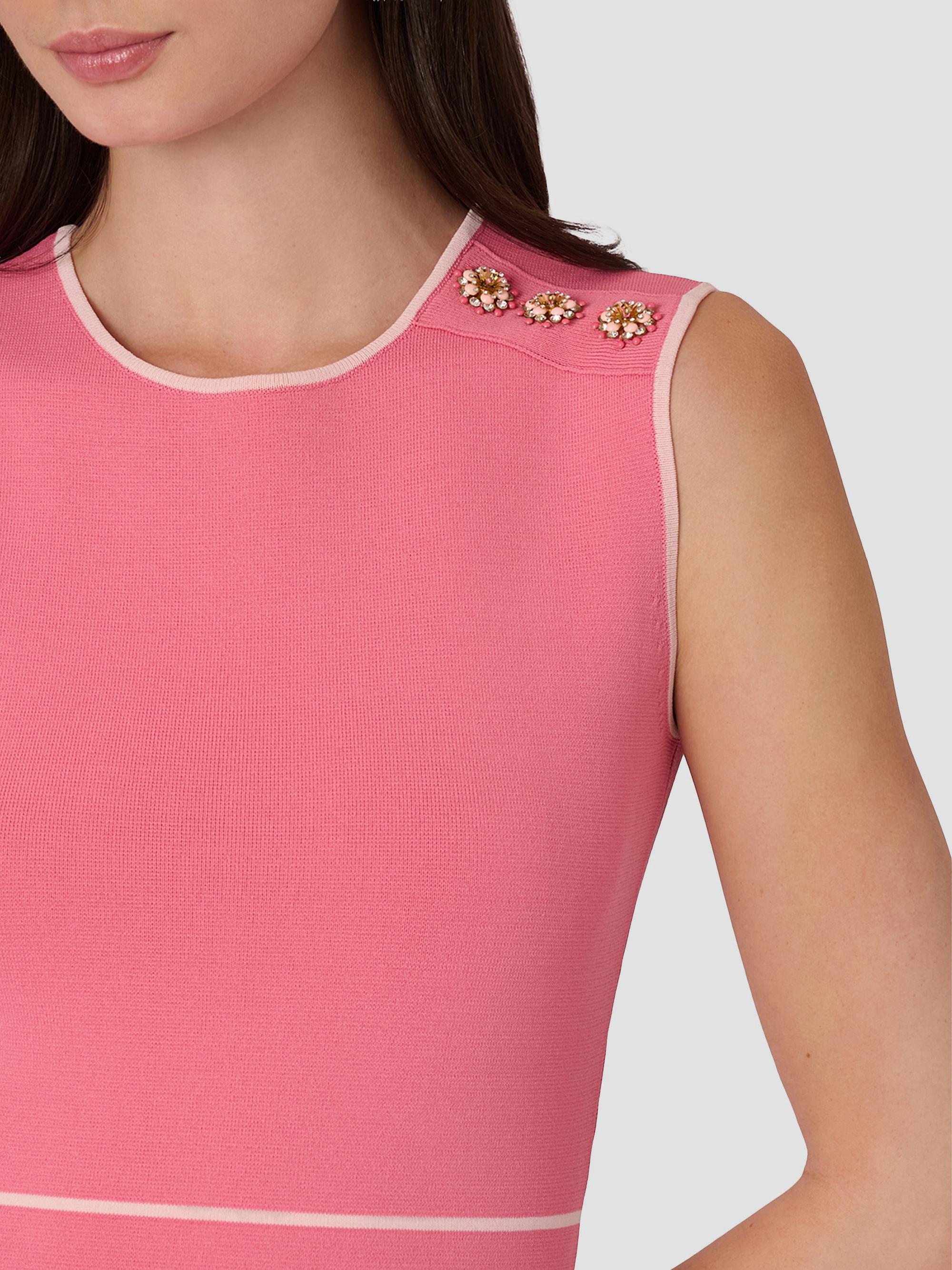 Shoshanna Women's Tiffany Button-Shoulder Midi Dress - Blush | Thumbnail 4