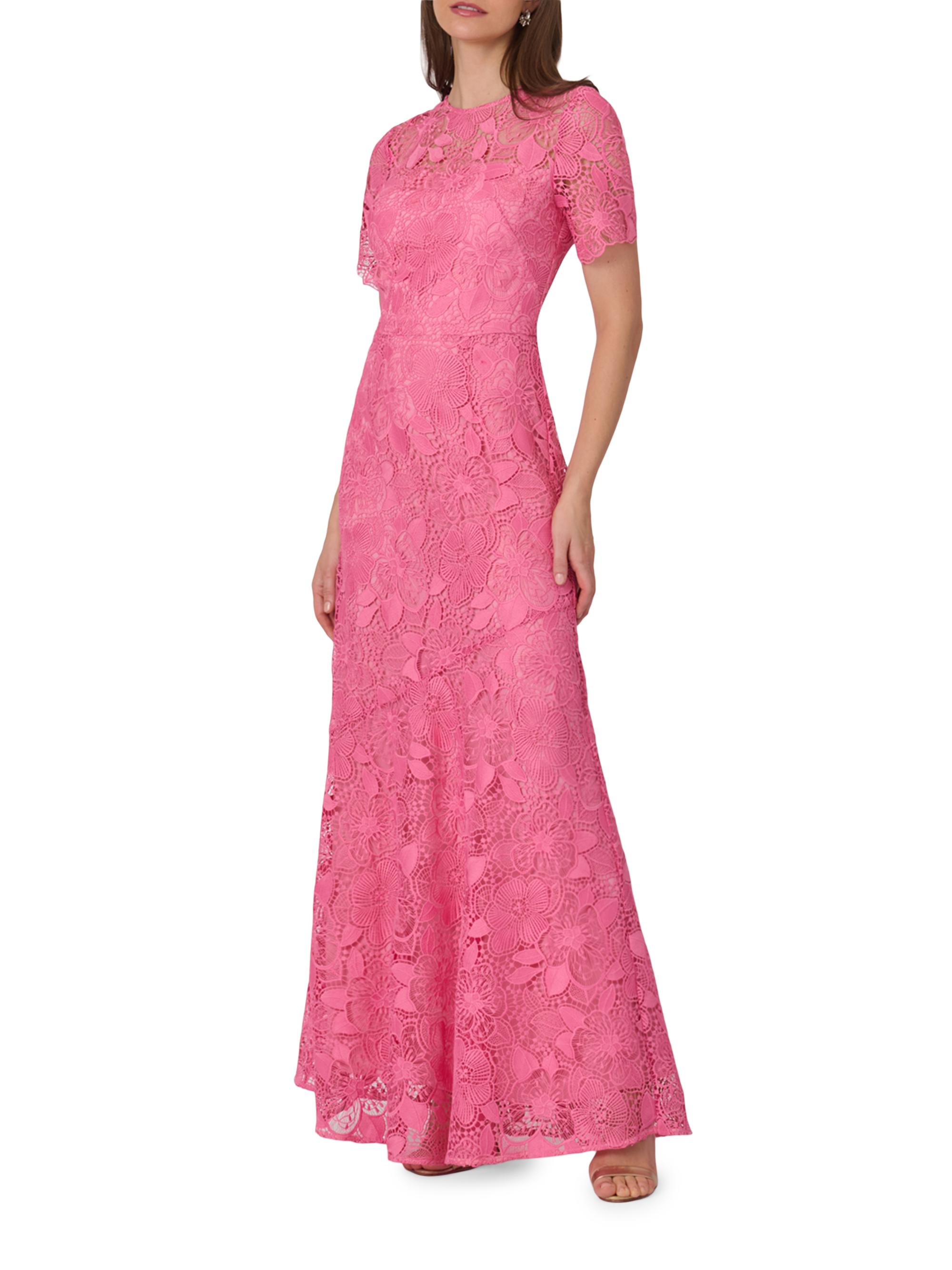 Shoshanna Women's Ellie Lace A-Line Gown - Fuchsia | Thumbnail 2